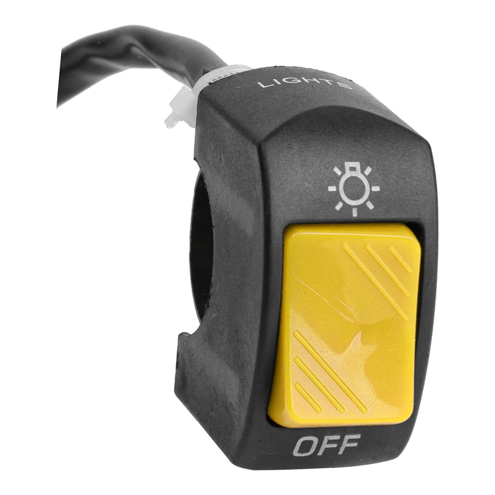 2xMotorcycle Headlight Control Switch Button Easy Installation Replaces on Off Switch Yellow