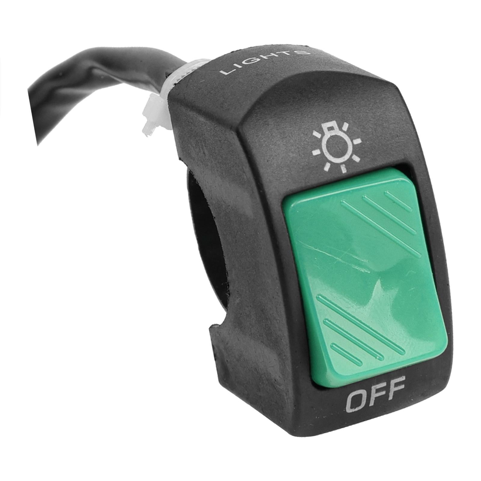 2xMotorcycle Headlight Control Switch Button Easy Installation Replaces on Off Switch Green