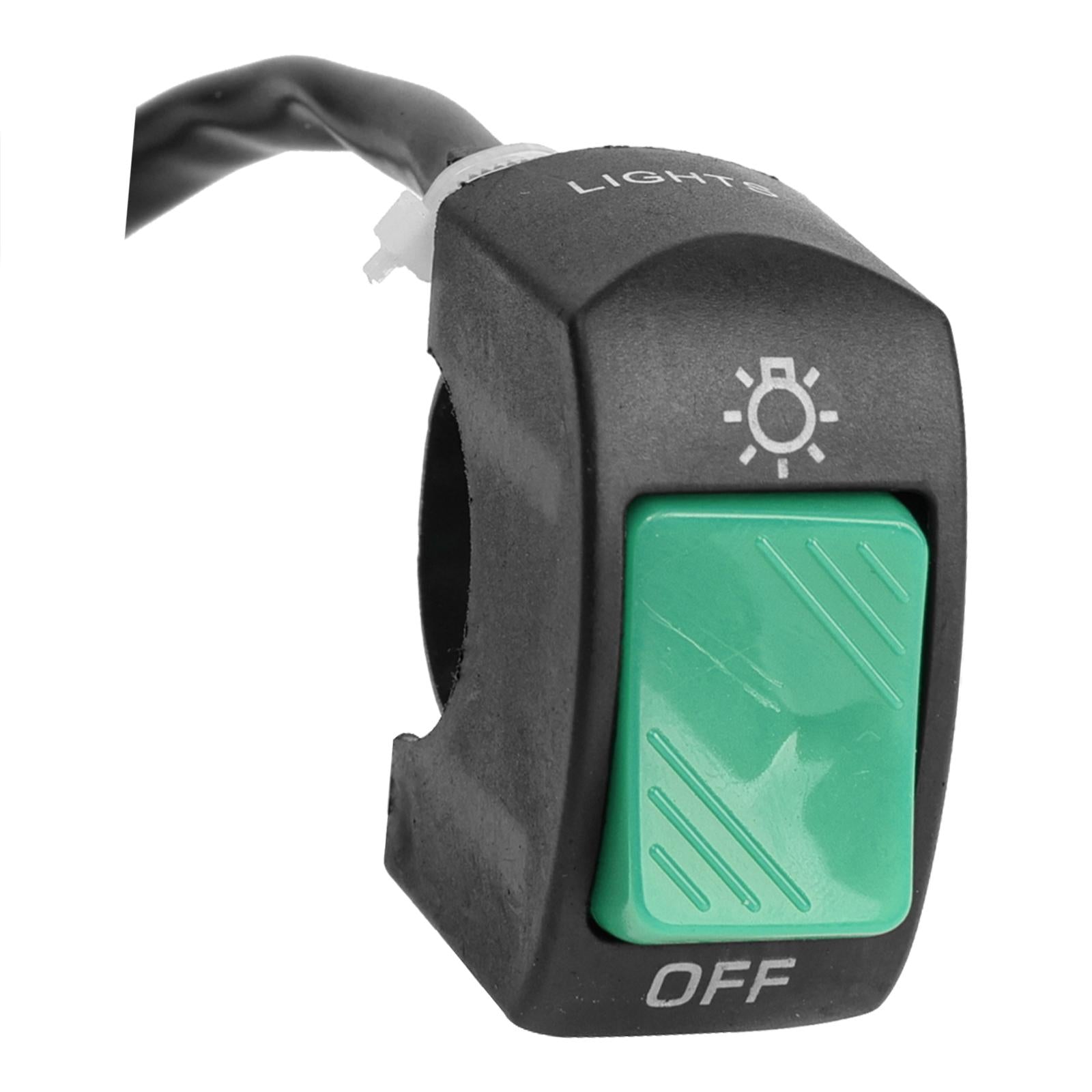 2xMotorcycle Headlight Control Switch Button Easy Installation Replaces on Off Switch Green