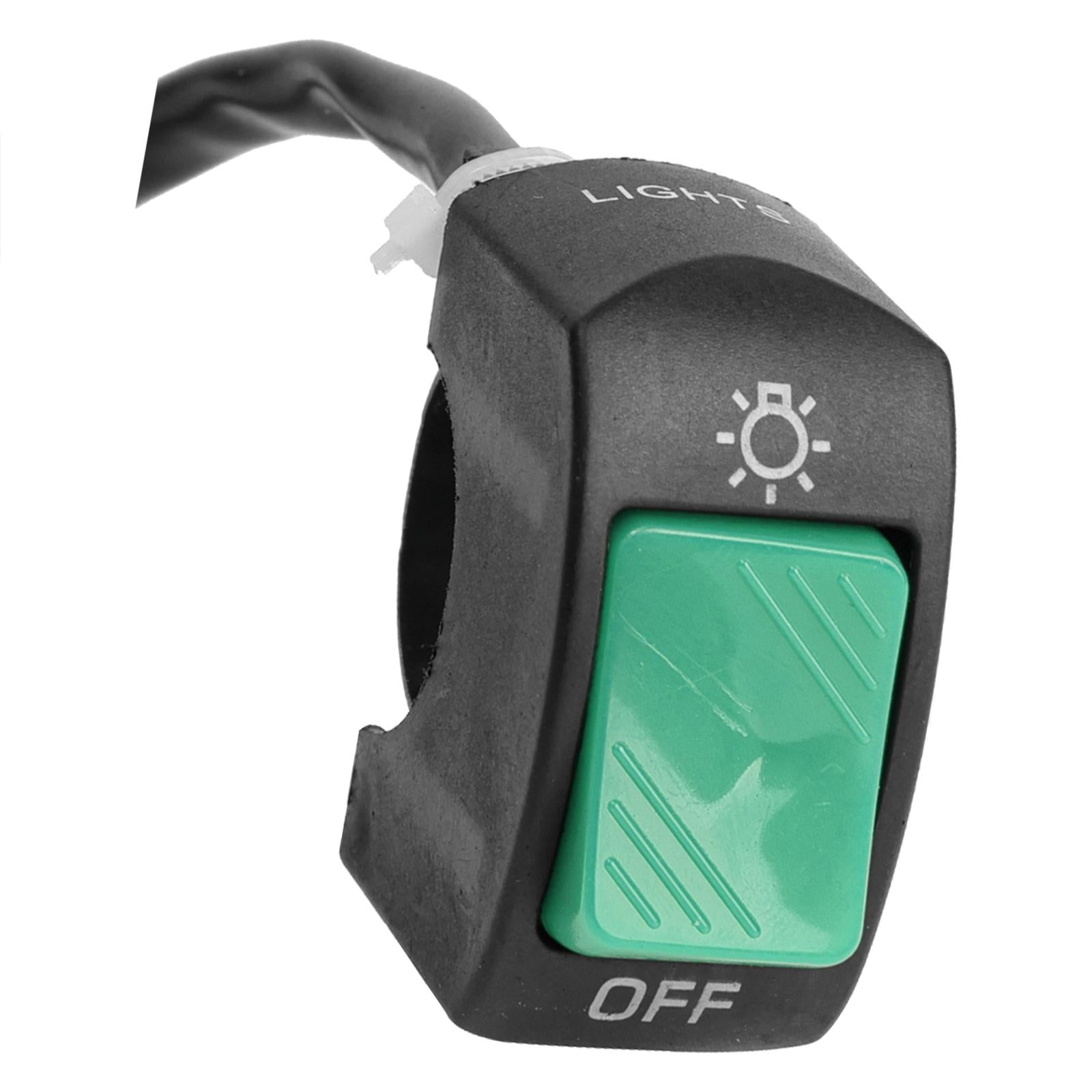 5xMotorcycle Headlight Control Switch Button Easy Installation Replaces on Off Switch Green