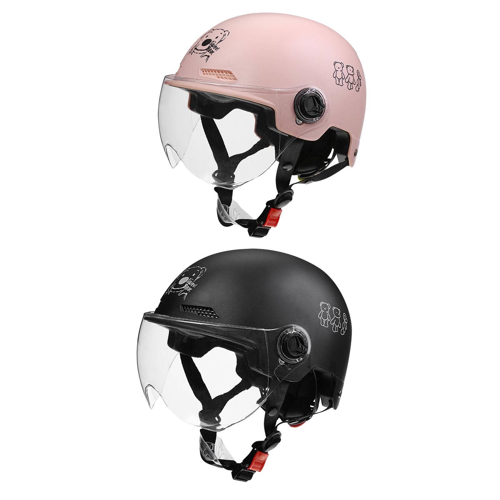 Helmet Soft Skin Friendly Lining Half Face Helmet for Motorcycle Pink