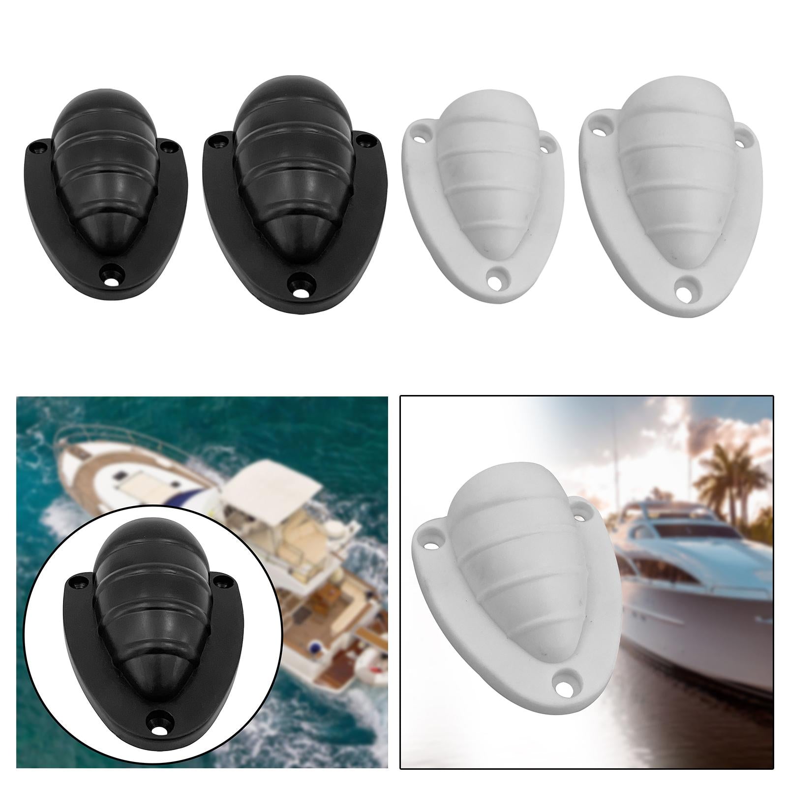 3xClam Shell Vent Cap Easy Installation for Van Yacht Outdoor Application black 56x60MM