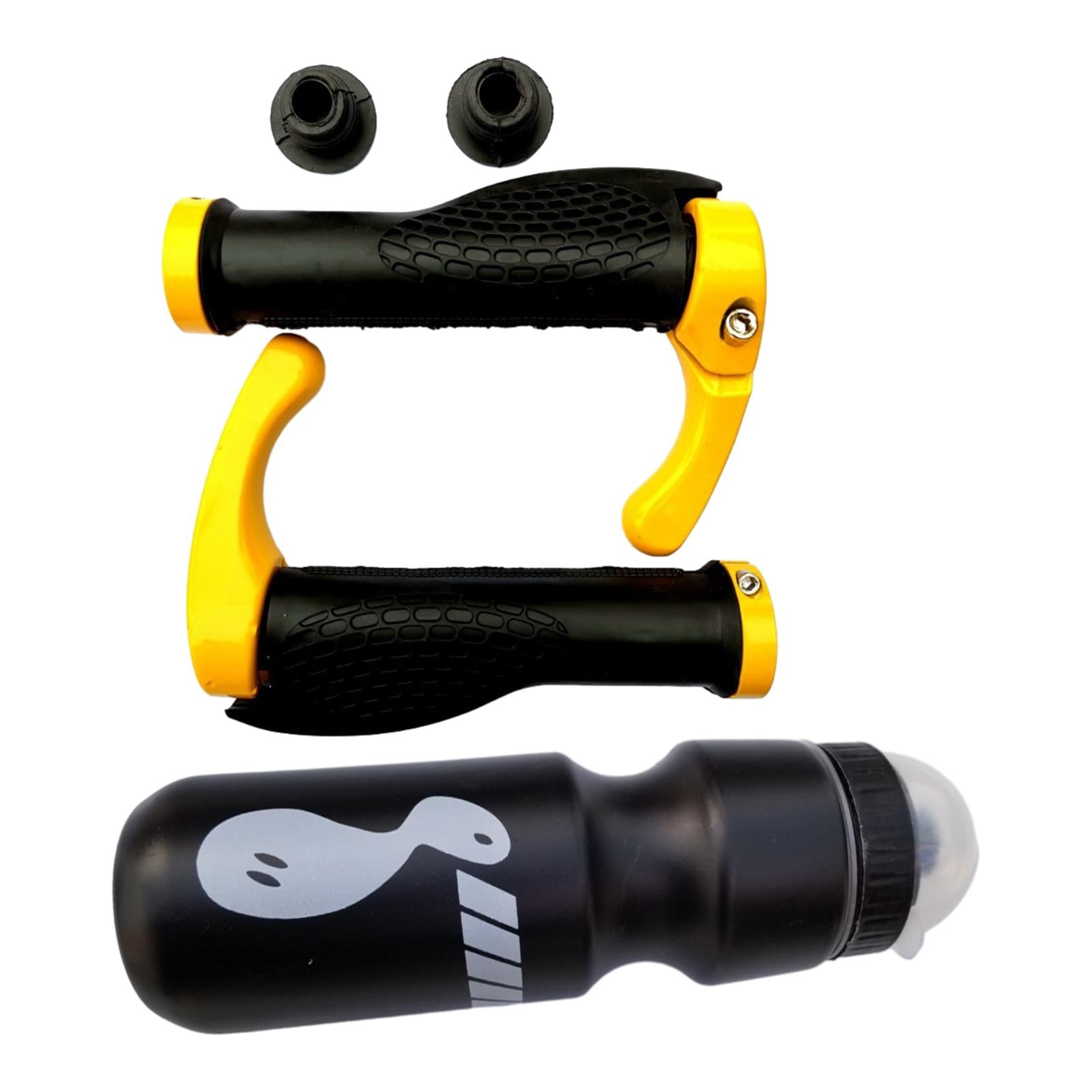Bike Handlebar Grips Easy to Install Lock on Non Slip for Bikes Cycling Yellow