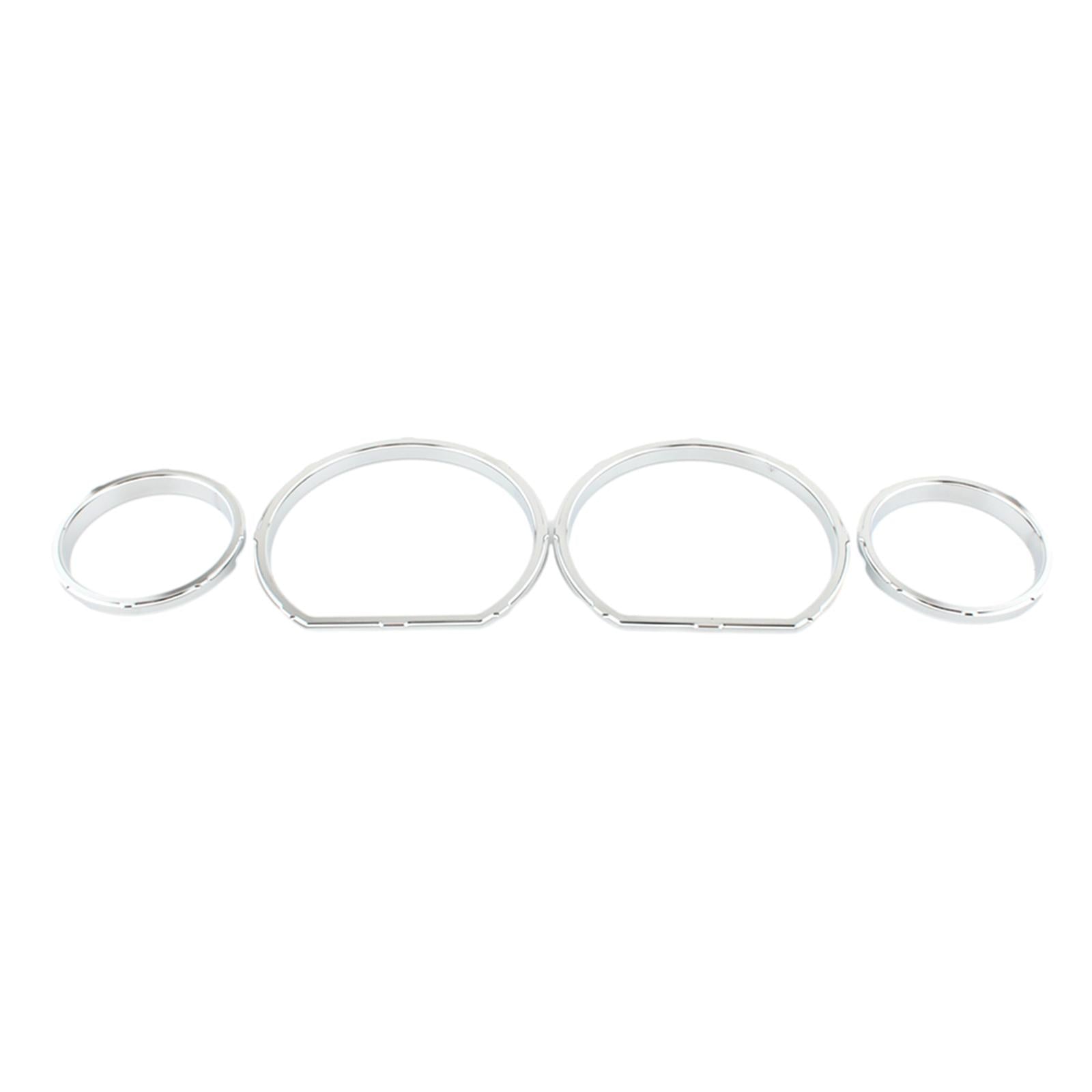 4Pcs Motorcycle Instrument Board Gauge Bezel Set for Street Glide 2014-2013 Silver