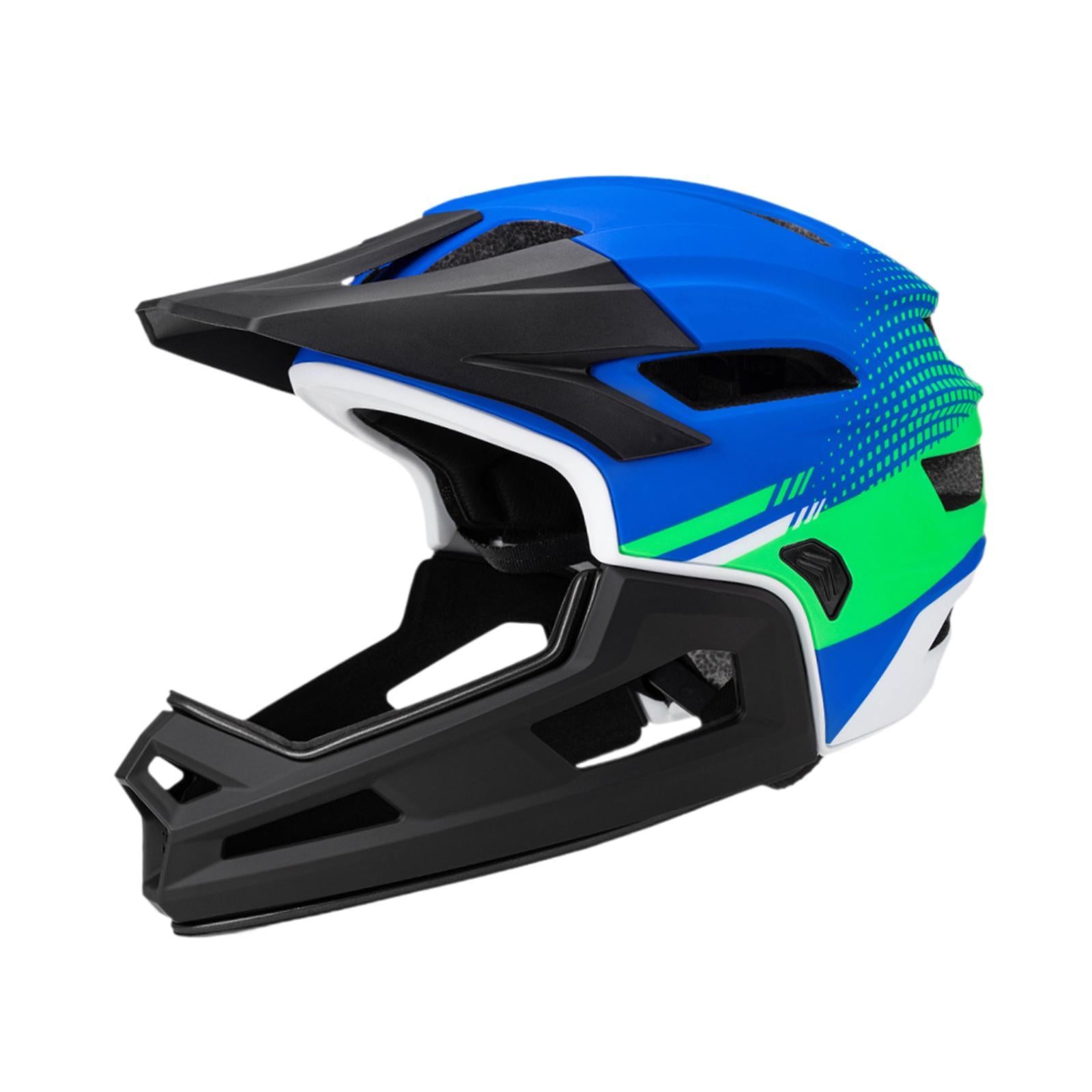 Bicycles Helmet Adjustable BMX Women Men Skateboarding Full Face Bike Helmet Blue Green