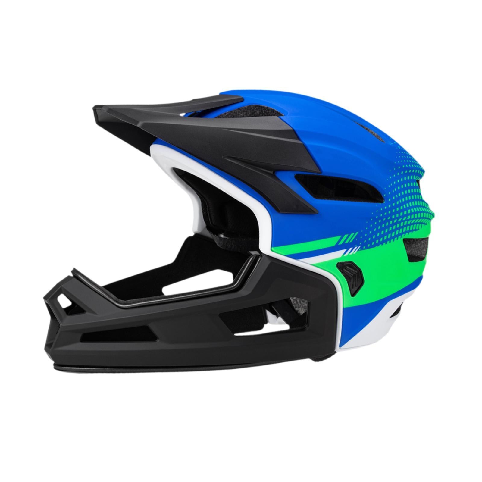 Bicycles Helmet Adjustable BMX Women Men Skateboarding Full Face Bike Helmet Blue Green