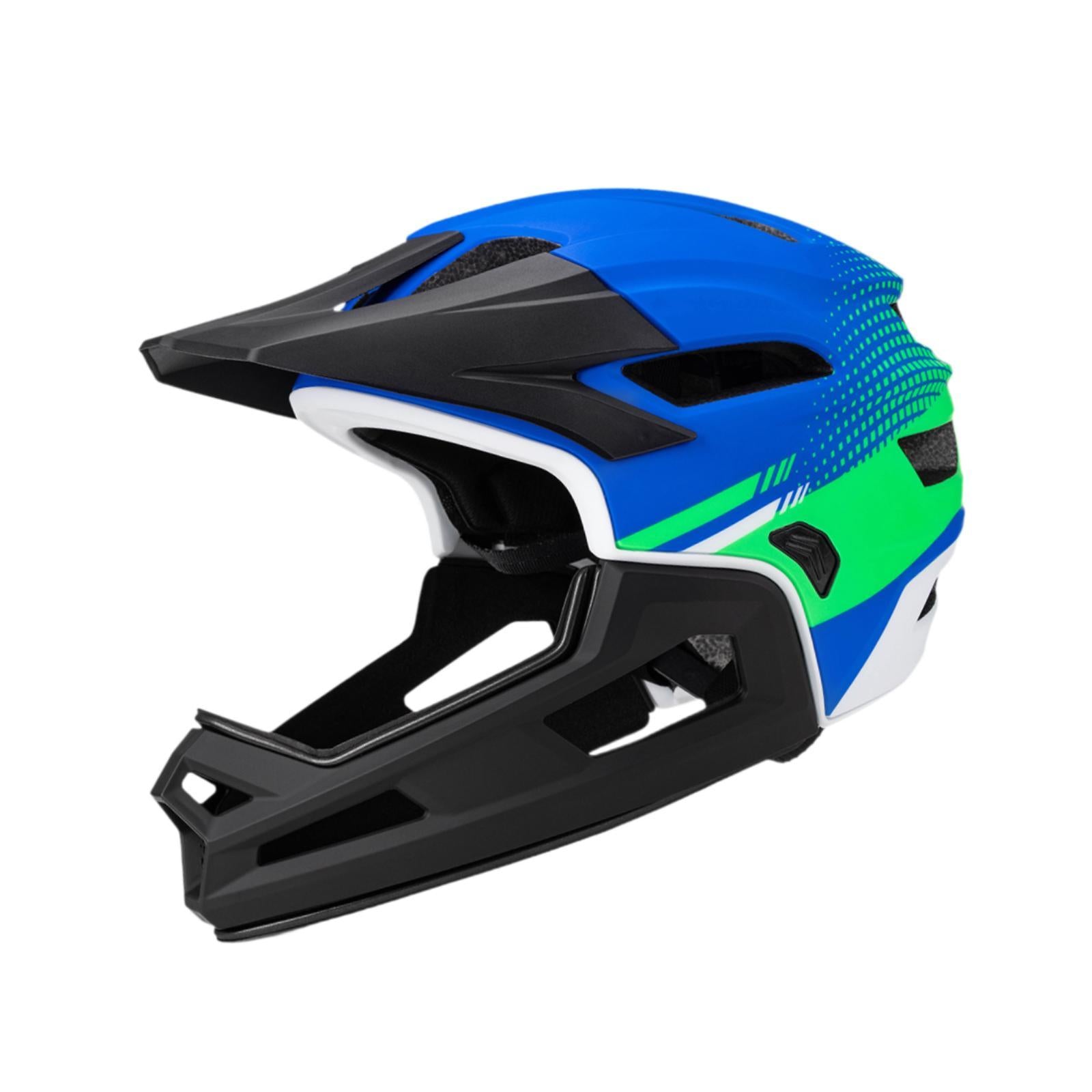 Bicycles Helmet Adjustable BMX Women Men Skateboarding Full Face Bike Helmet Blue Green