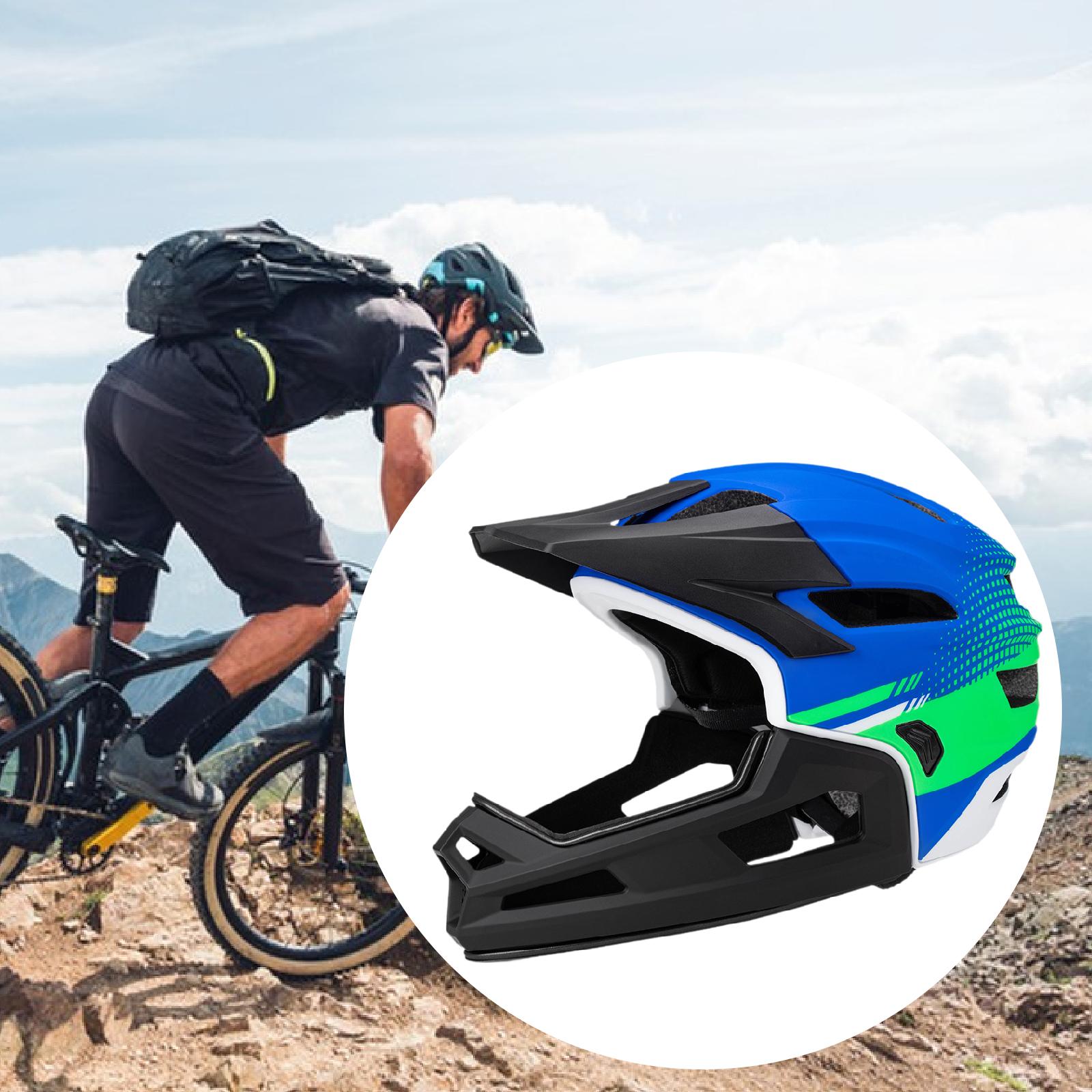 Bicycles Helmet Adjustable BMX Women Men Skateboarding Full Face Bike Helmet Blue Green