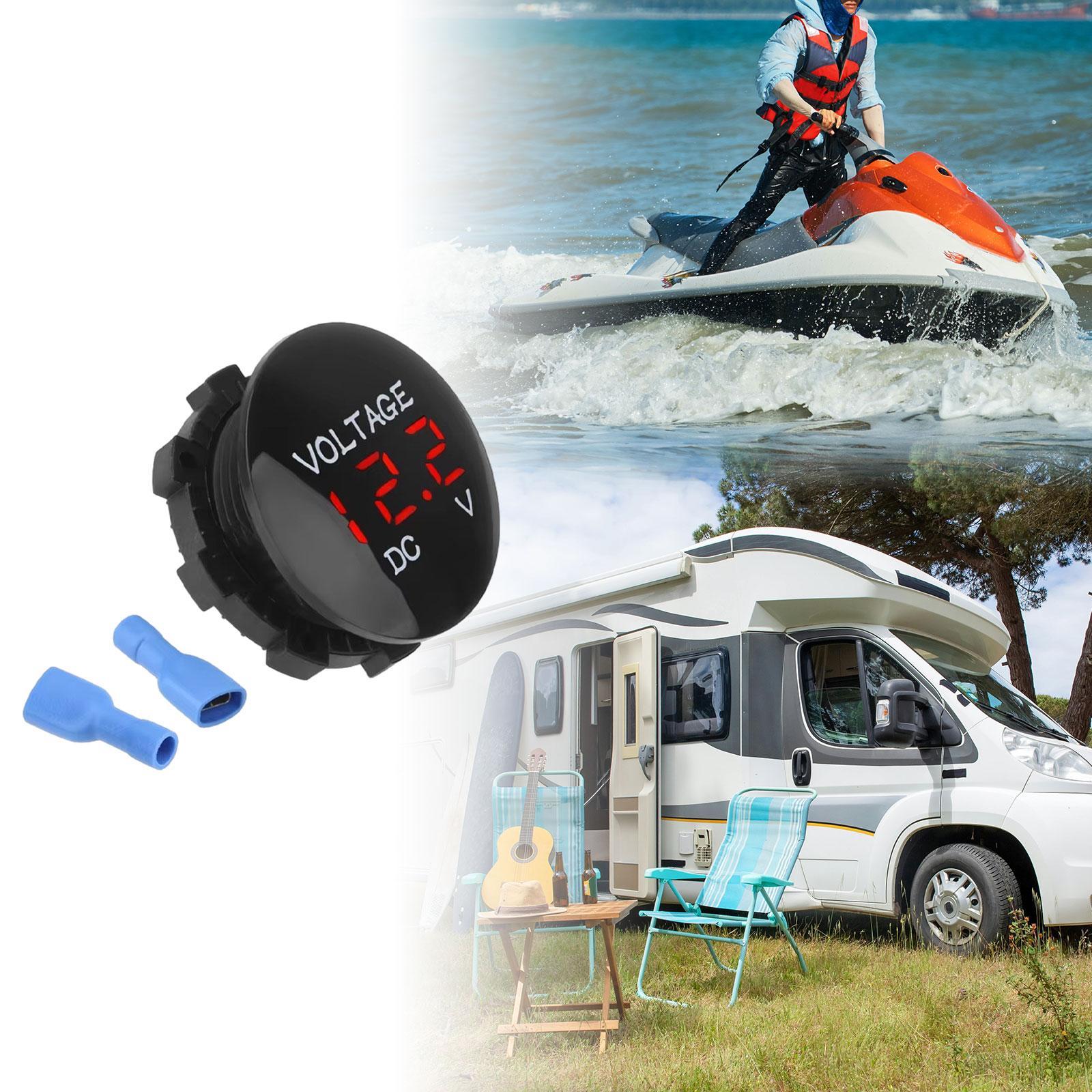 Digital Voltage Meter for 12V-24V with LED Digital Display Car Voltage Gauge Red Digital