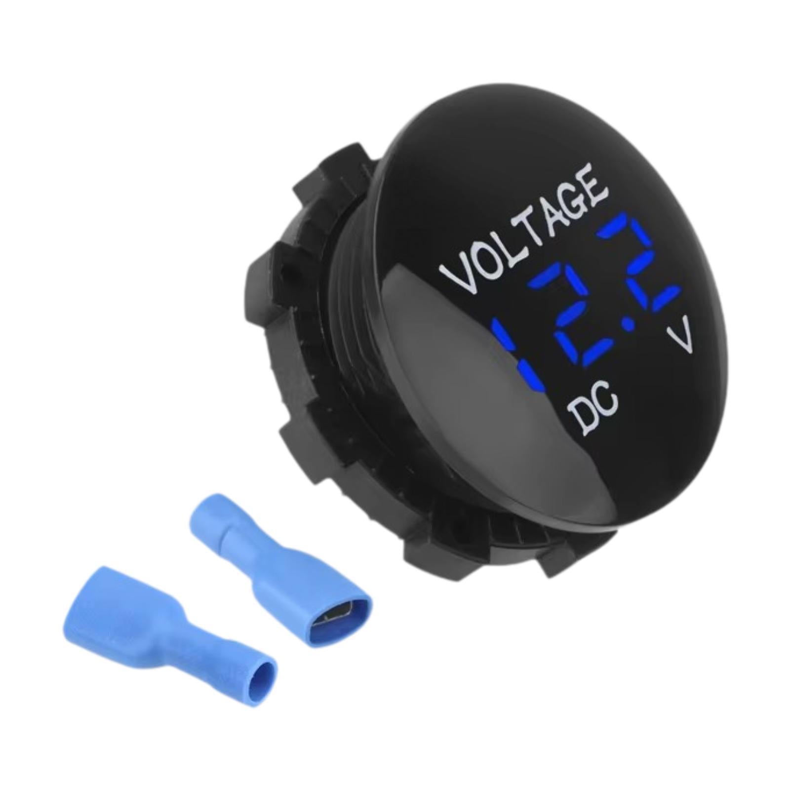 Digital Voltage Meter for 12V-24V with LED Digital Display Car Voltage Gauge Blue Digital