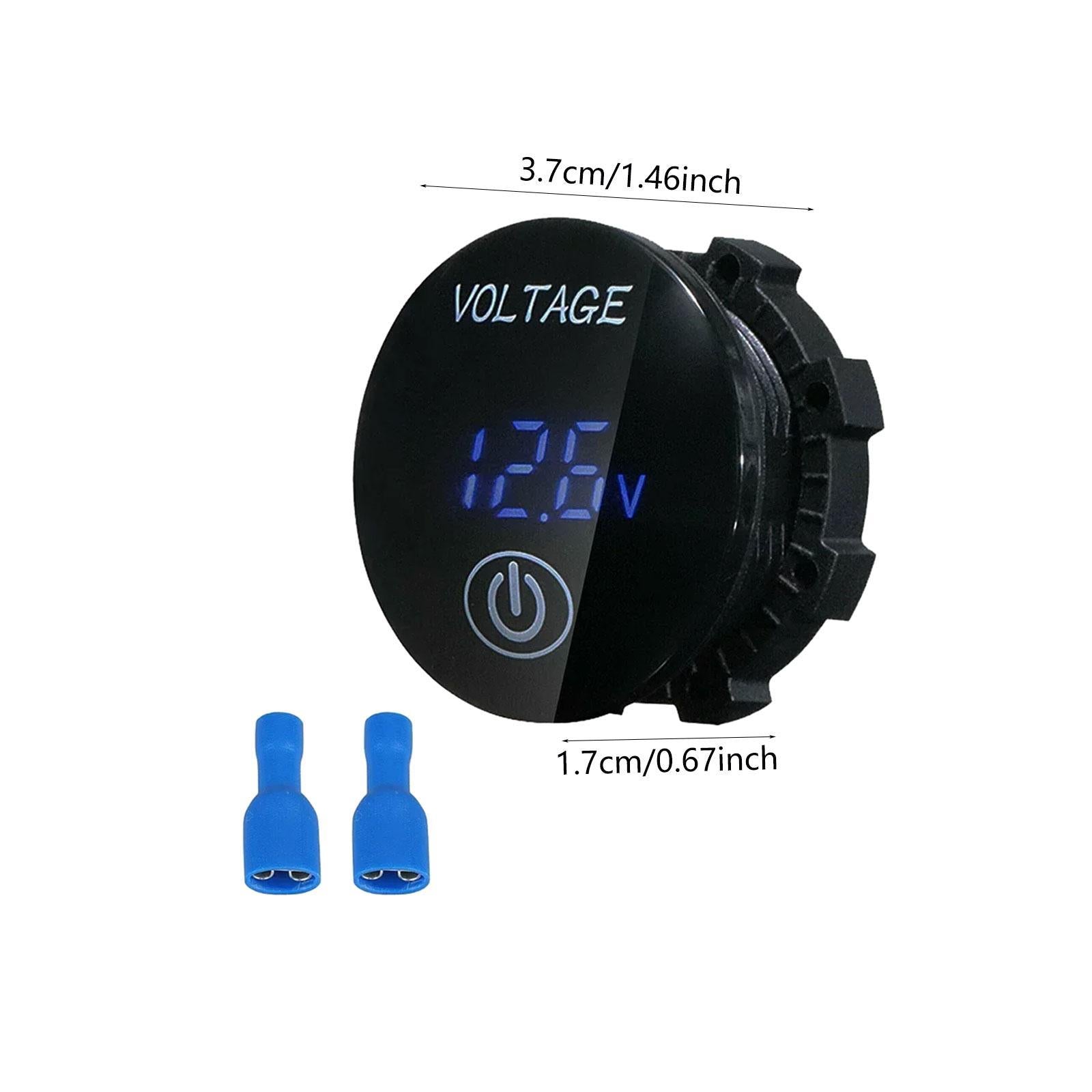 Car Gauge Voltmeter 12V-24V Easily Install Multipurpose Sturdy Voltmeter blue