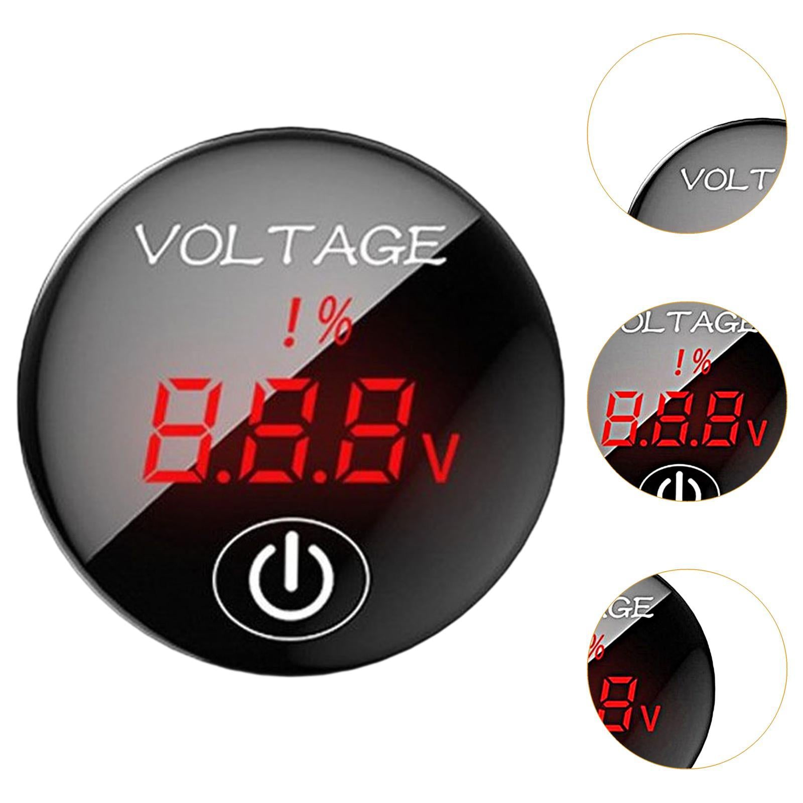 Car Gauge Voltmeter 12V-24V Easily Install Multipurpose Sturdy Voltmeter red