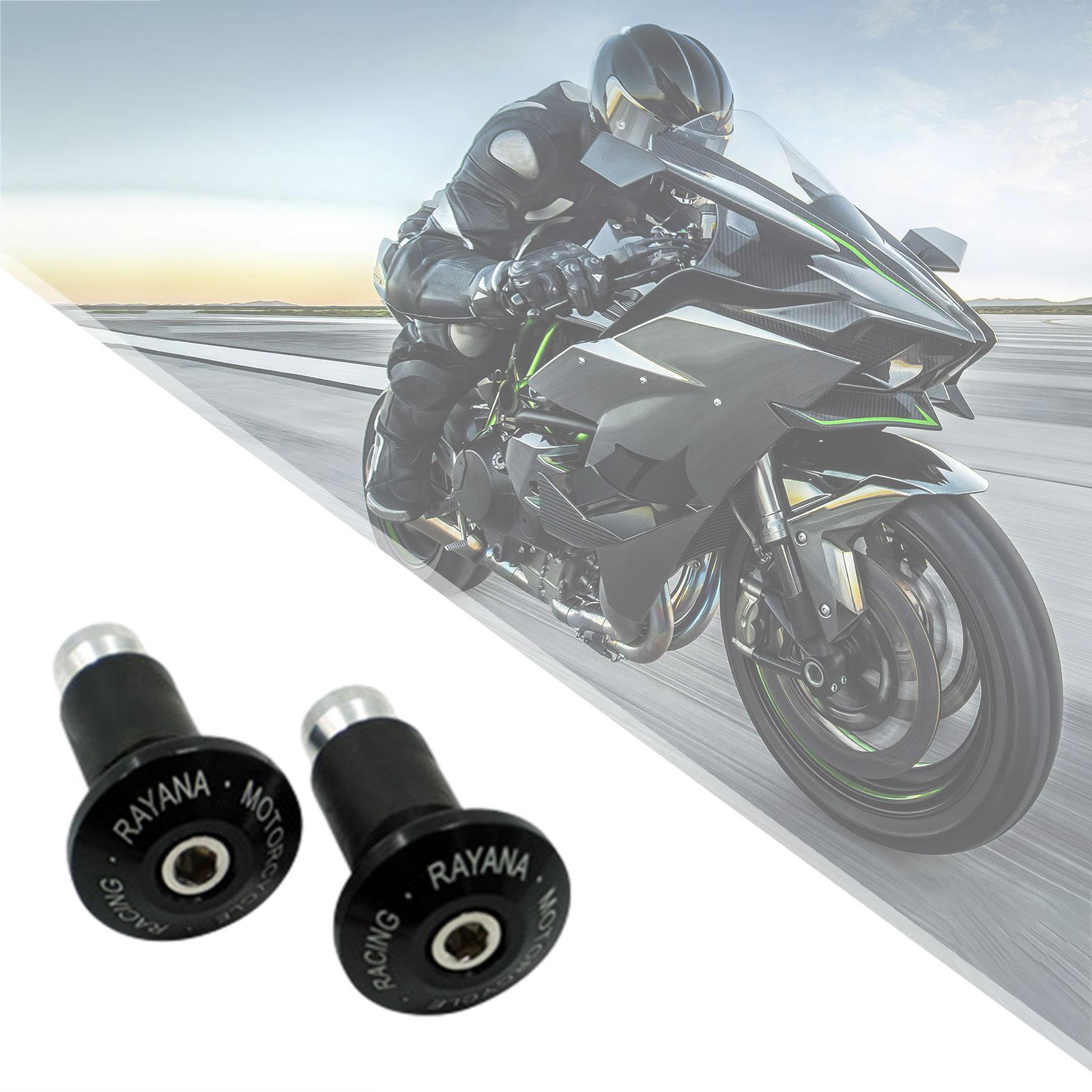 2 Pieces Motorcycle Handlebar Ends Sturdy Spare Part Motorcycle Bar End Cap black