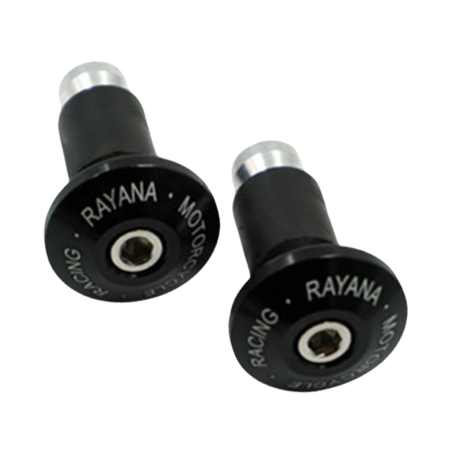 2 Pieces Motorcycle Handlebar Ends Sturdy Spare Part Motorcycle Bar End Cap black