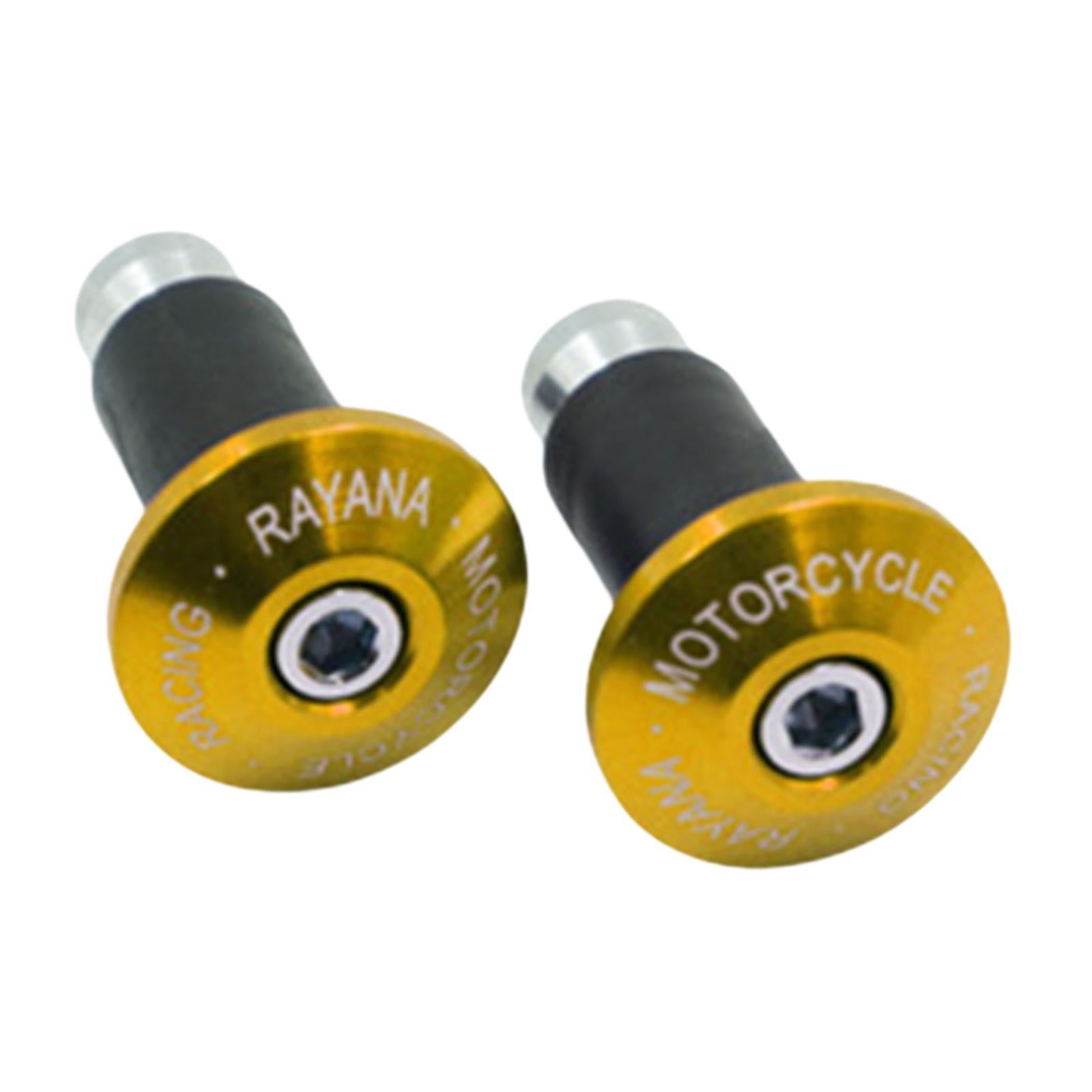 2 Pieces Motorcycle Handlebar Ends Sturdy Spare Part Motorcycle Bar End Cap gold