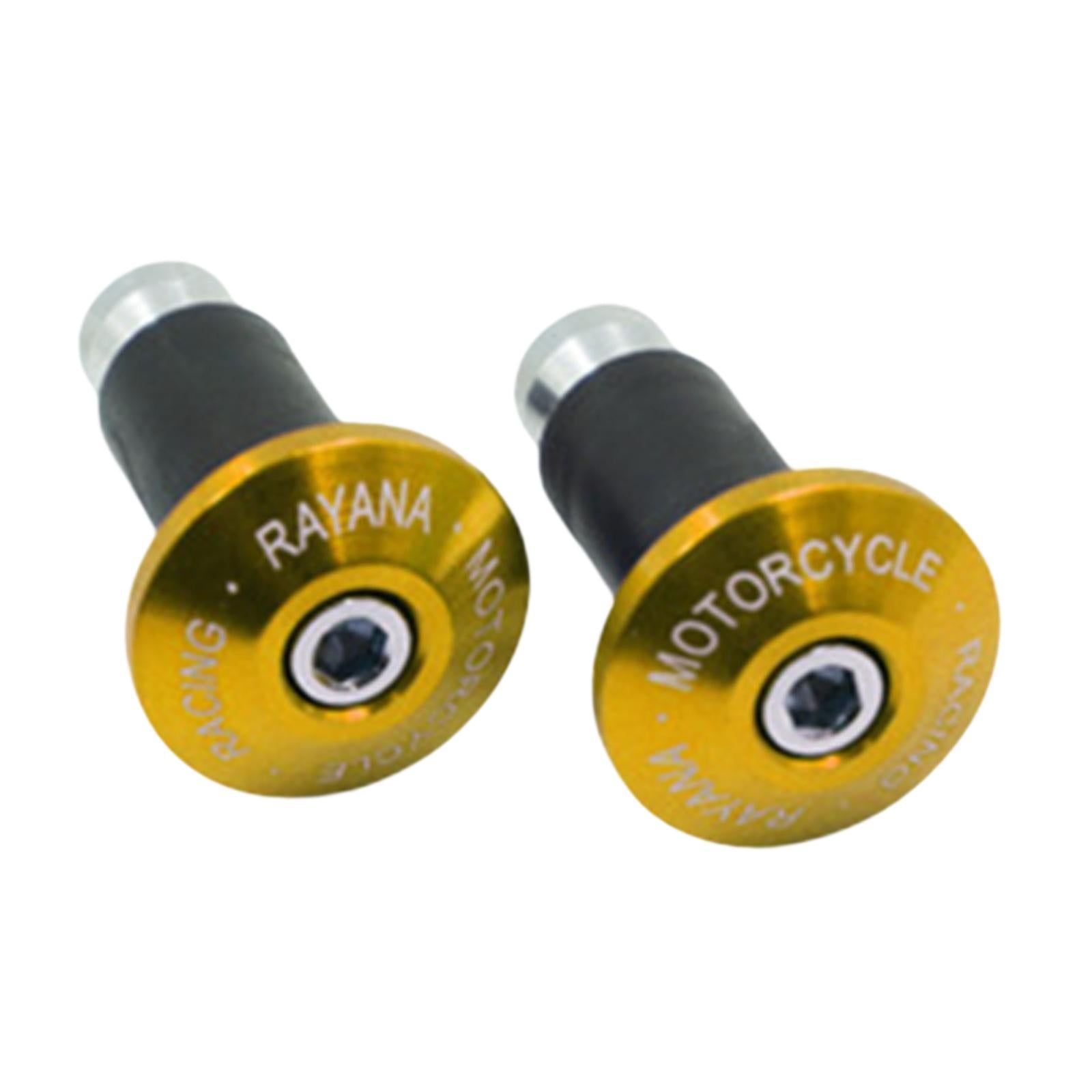 2 Pieces Motorcycle Handlebar Ends Sturdy Spare Part Motorcycle Bar End Cap gold
