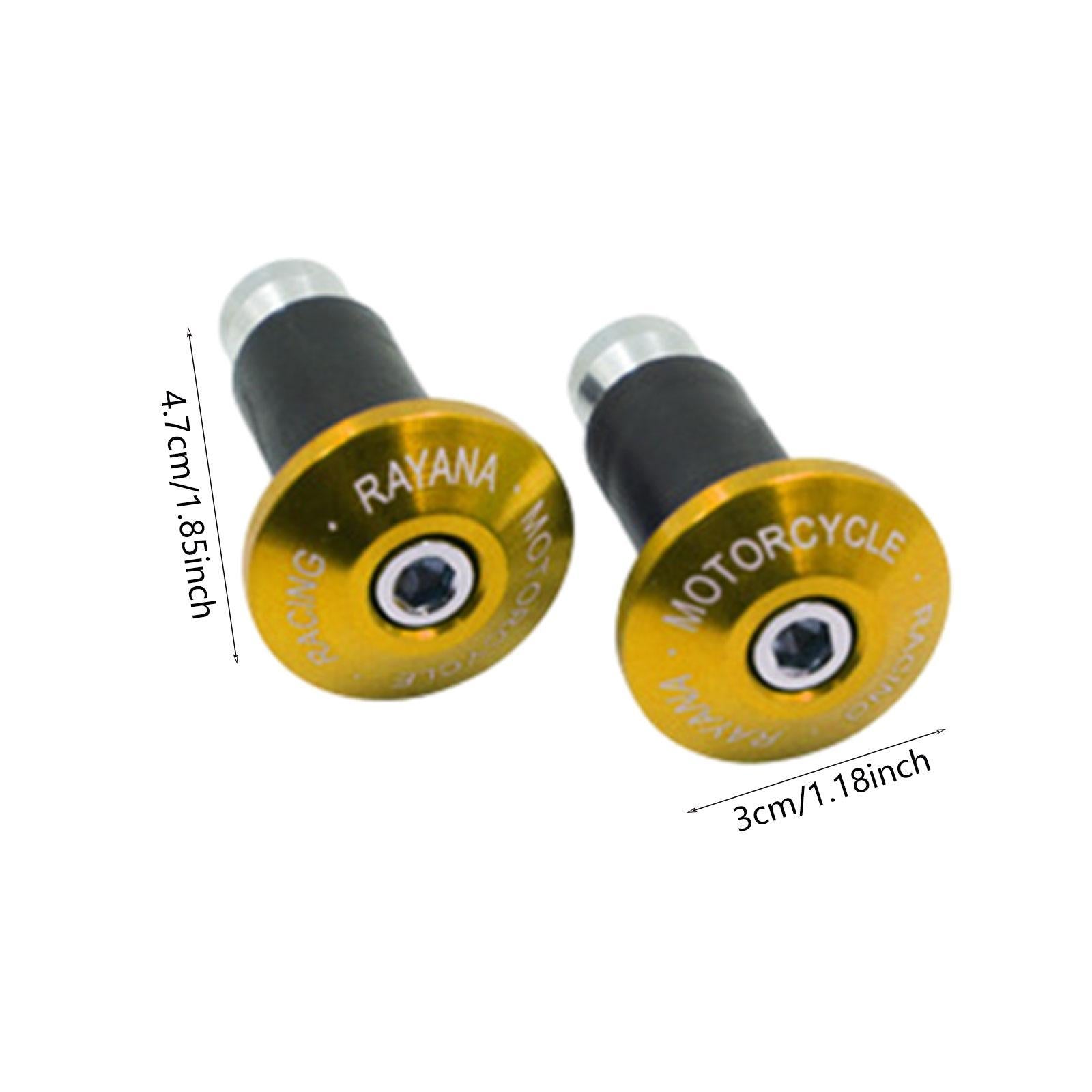 2 Pieces Motorcycle Handlebar Ends Sturdy Spare Part Motorcycle Bar End Cap gold