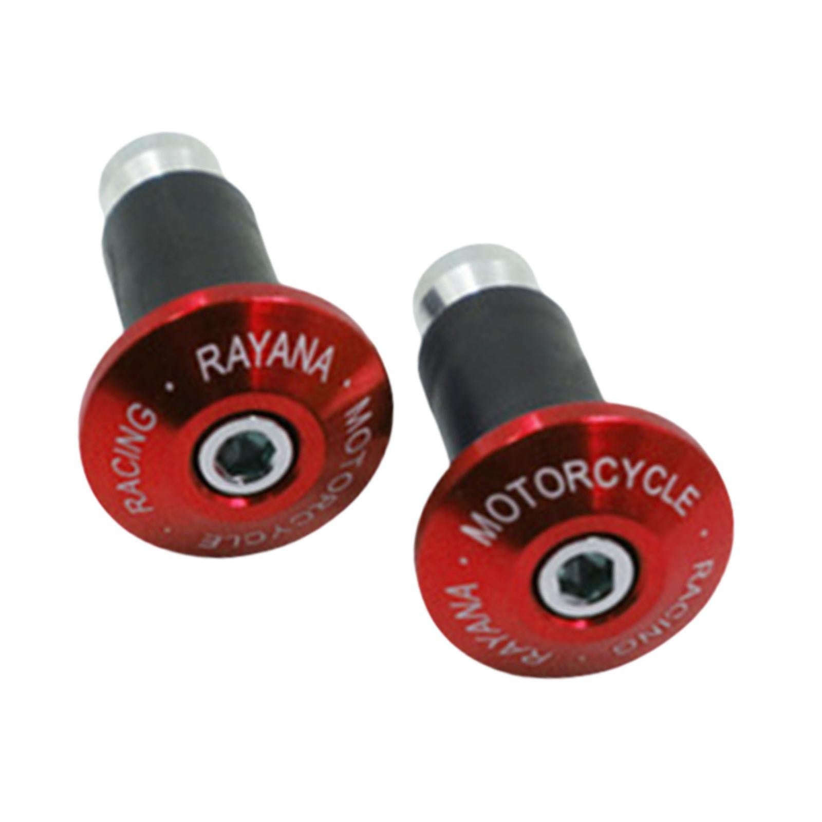 2 Pieces Motorcycle Handlebar Ends Sturdy Spare Part Motorcycle Bar End Cap red