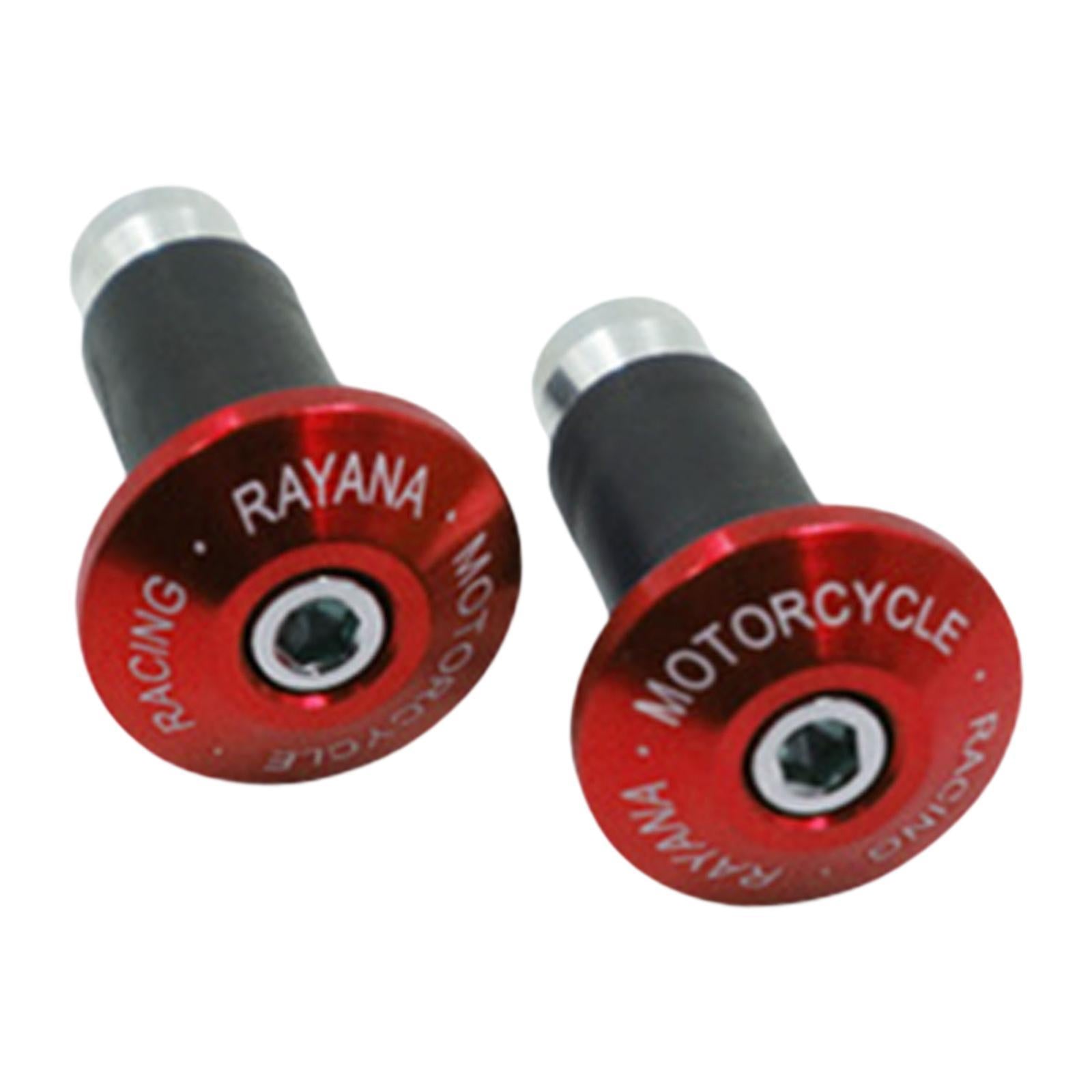 2 Pieces Motorcycle Handlebar Ends Sturdy Spare Part Motorcycle Bar End Cap red