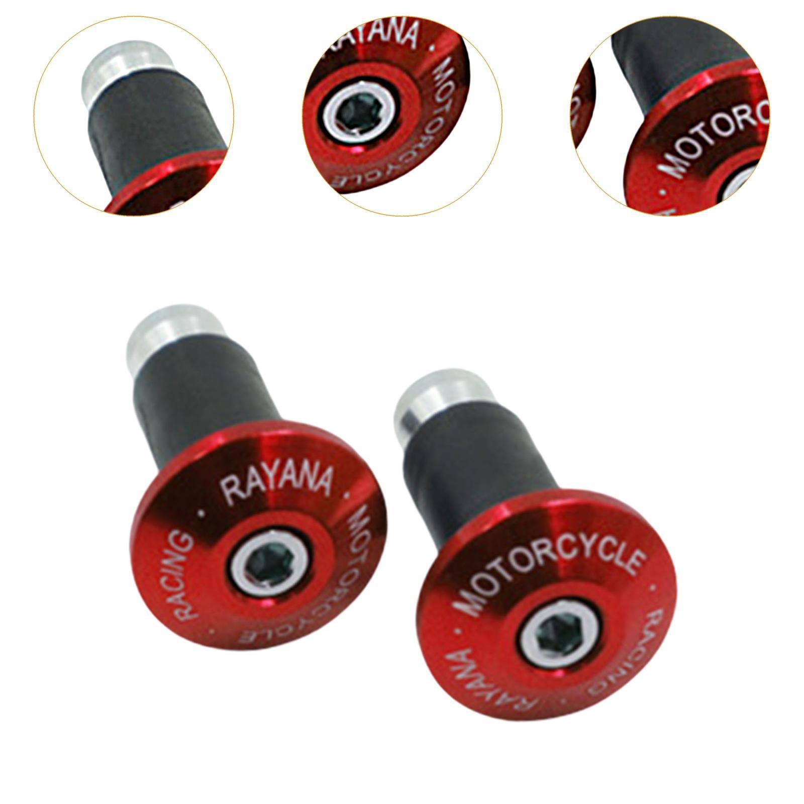 2 Pieces Motorcycle Handlebar Ends Sturdy Spare Part Motorcycle Bar End Cap red