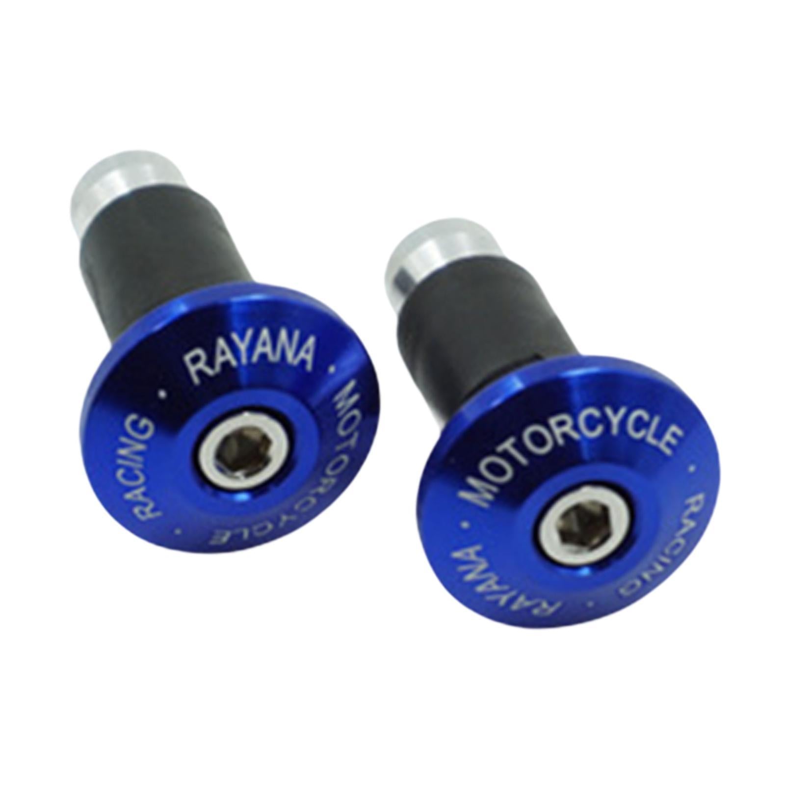2 Pieces Motorcycle Handlebar Ends Sturdy Spare Part Motorcycle Bar End Cap blue