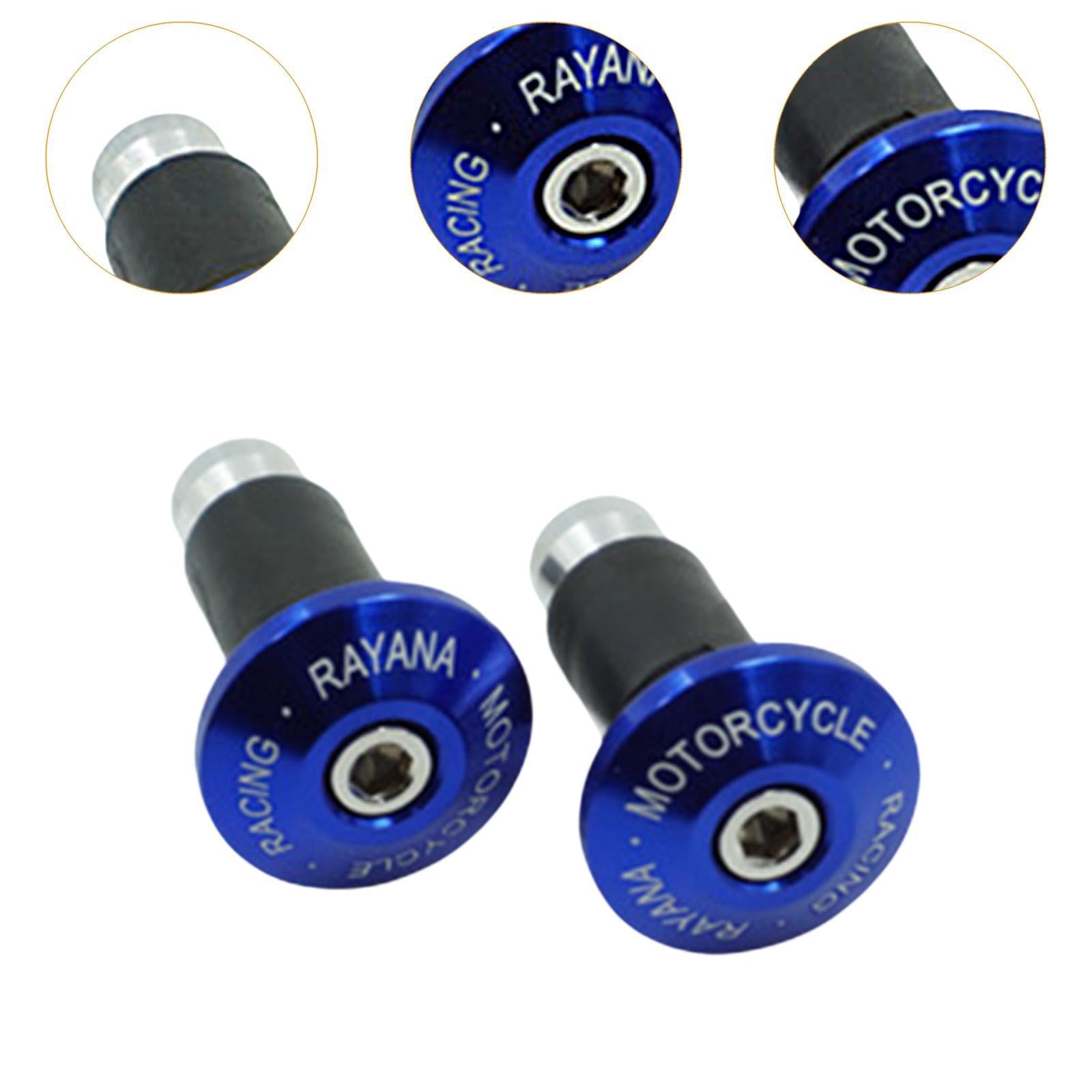 2 Pieces Motorcycle Handlebar Ends Sturdy Spare Part Motorcycle Bar End Cap blue