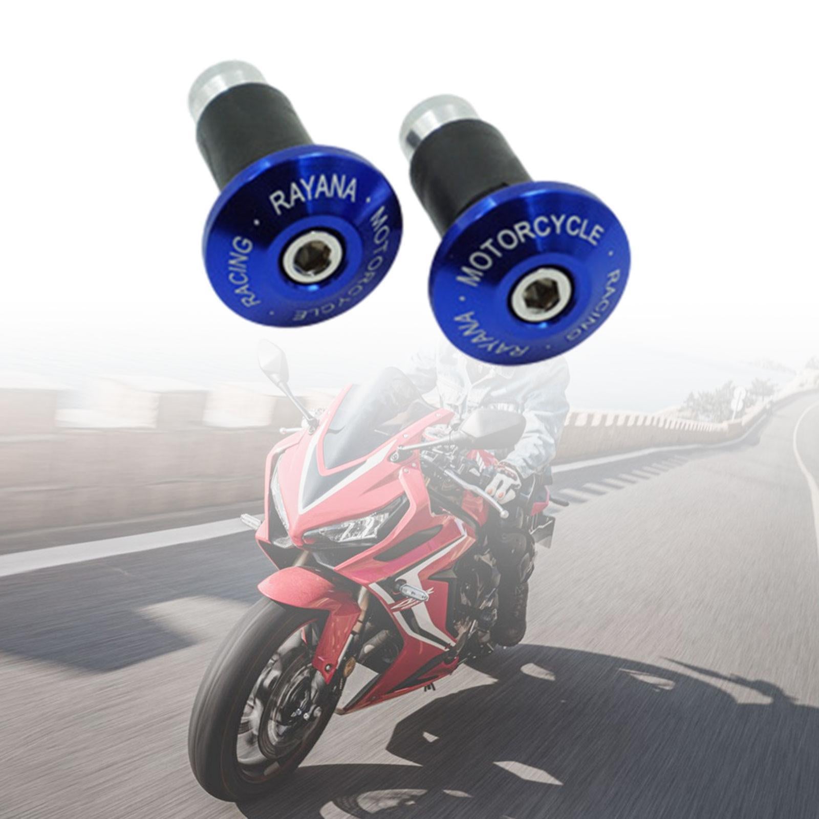 2 Pieces Motorcycle Handlebar Ends Sturdy Spare Part Motorcycle Bar End Cap blue