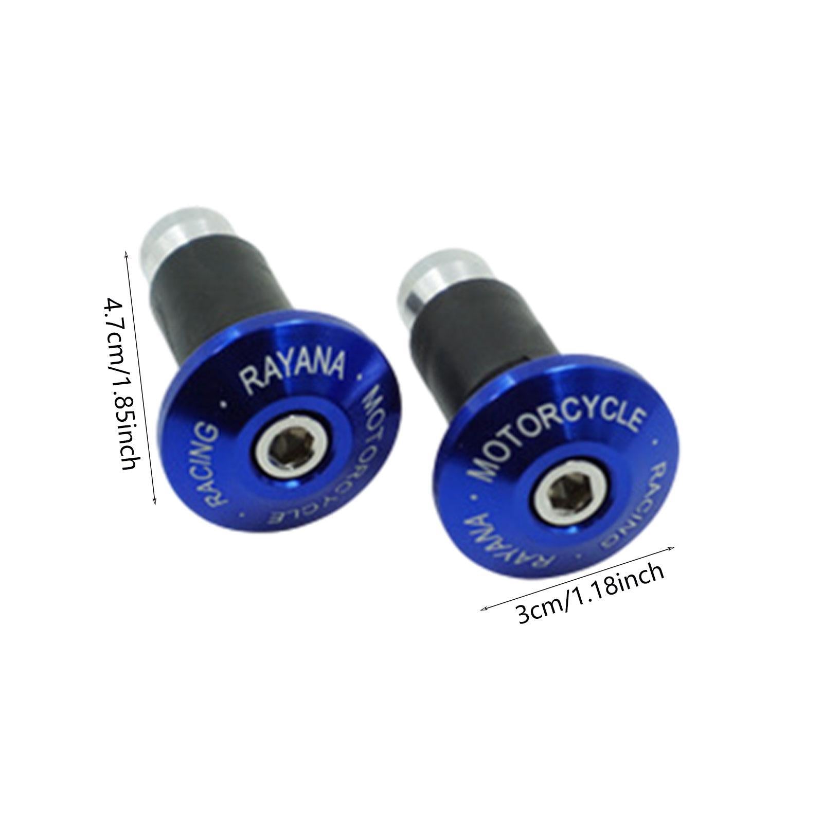 2 Pieces Motorcycle Handlebar Ends Sturdy Spare Part Motorcycle Bar End Cap blue