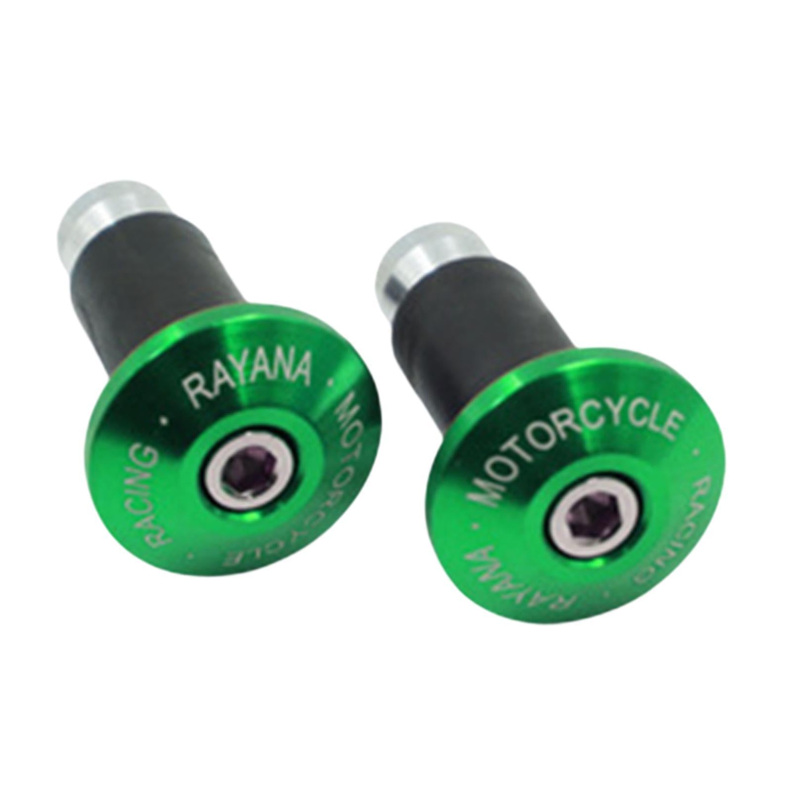 2 Pieces Motorcycle Handlebar Ends Sturdy Spare Part Motorcycle Bar End Cap green