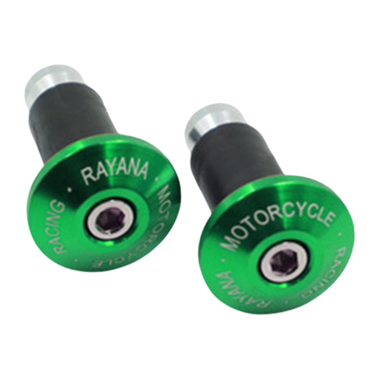 2 Pieces Motorcycle Handlebar Ends Sturdy Spare Part Motorcycle Bar End Cap green
