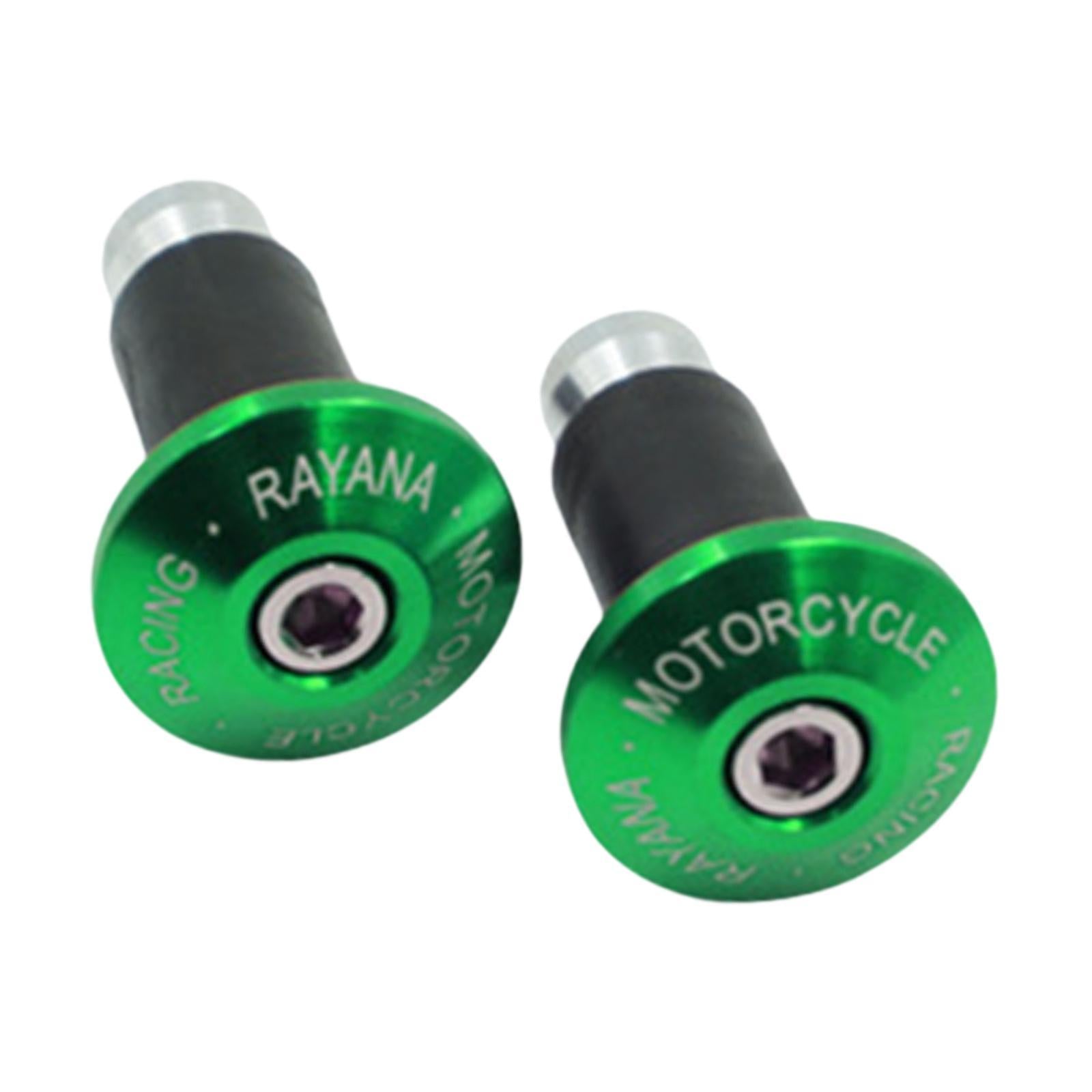 2 Pieces Motorcycle Handlebar Ends Sturdy Spare Part Motorcycle Bar End Cap green