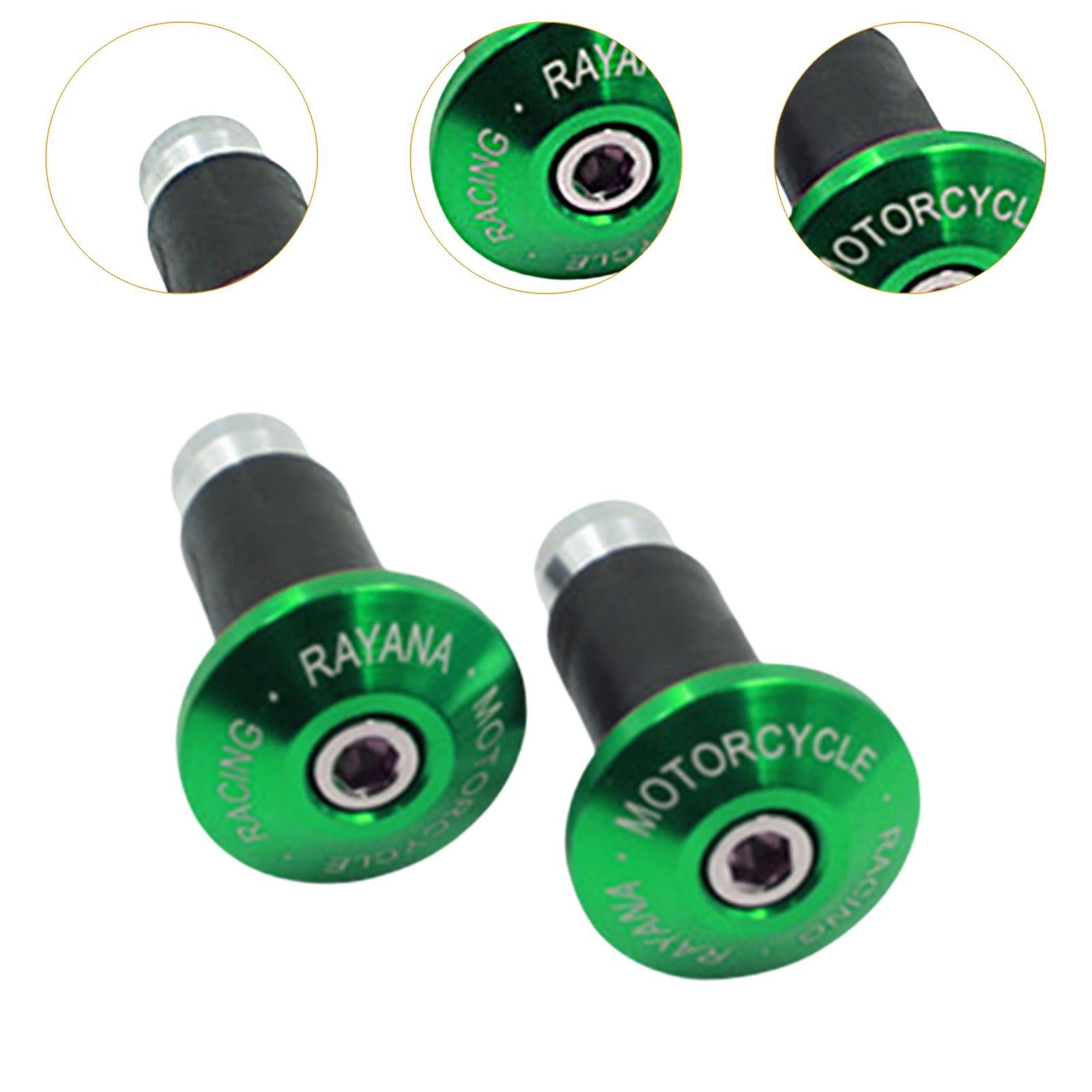2 Pieces Motorcycle Handlebar Ends Sturdy Spare Part Motorcycle Bar End Cap green