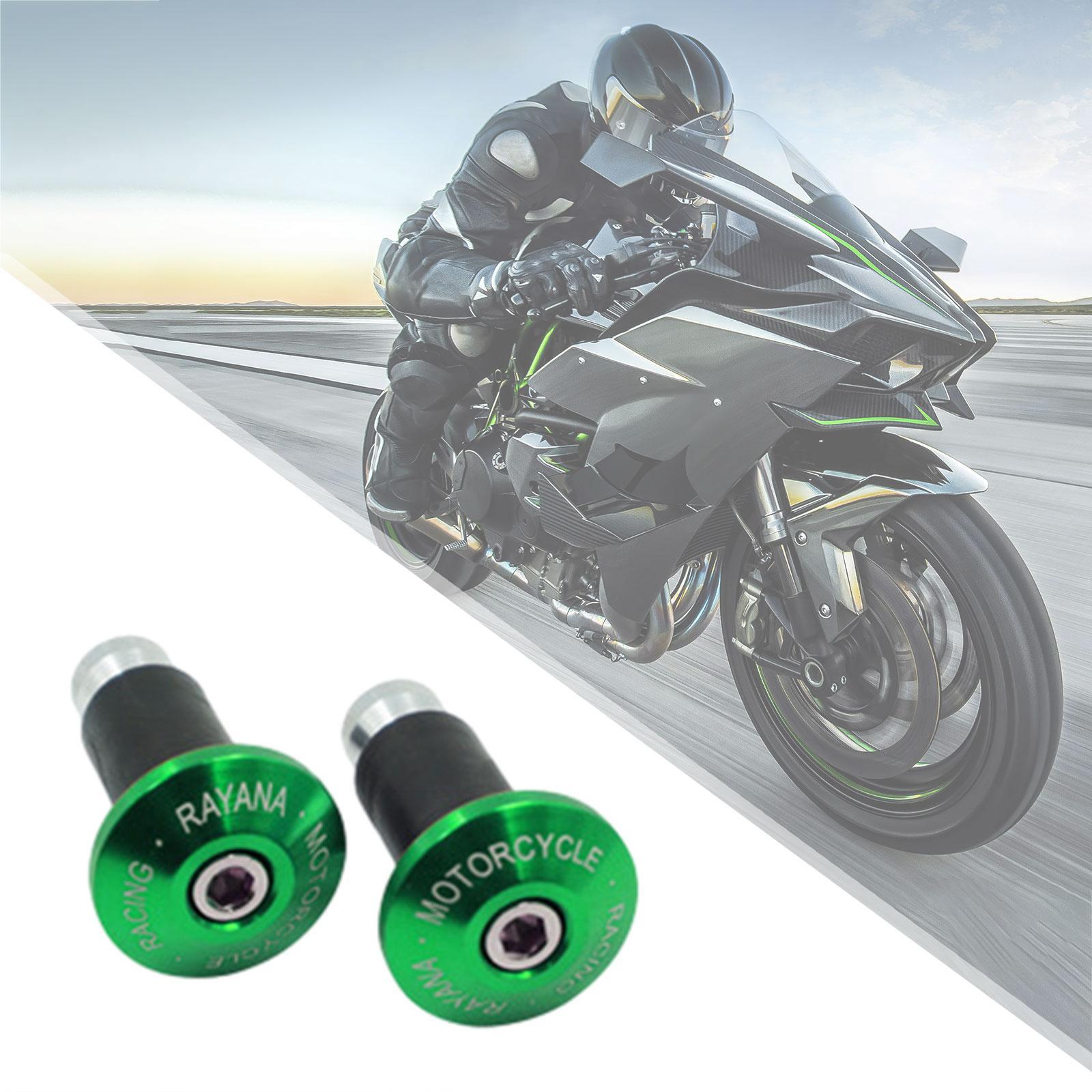 2 Pieces Motorcycle Handlebar Ends Sturdy Spare Part Motorcycle Bar End Cap green