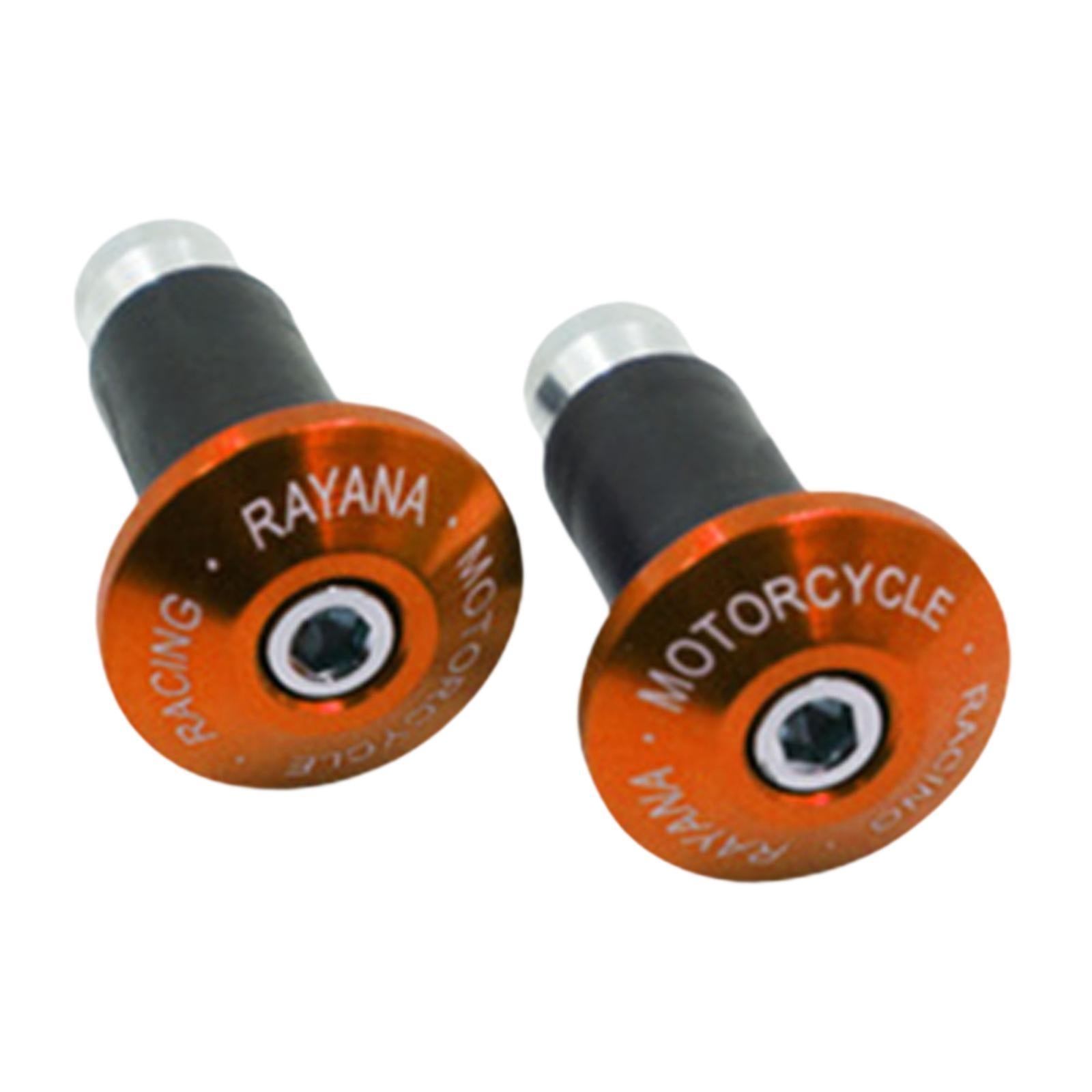 2 Pieces Motorcycle Handlebar Ends Sturdy Spare Part Motorcycle Bar End Cap orange