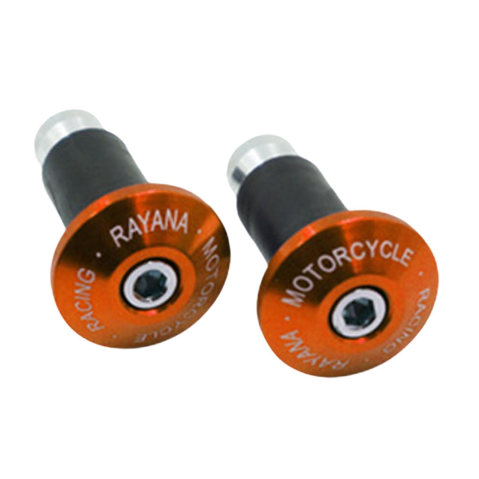 2 Pieces Motorcycle Handlebar Ends Sturdy Spare Part Motorcycle Bar End Cap orange