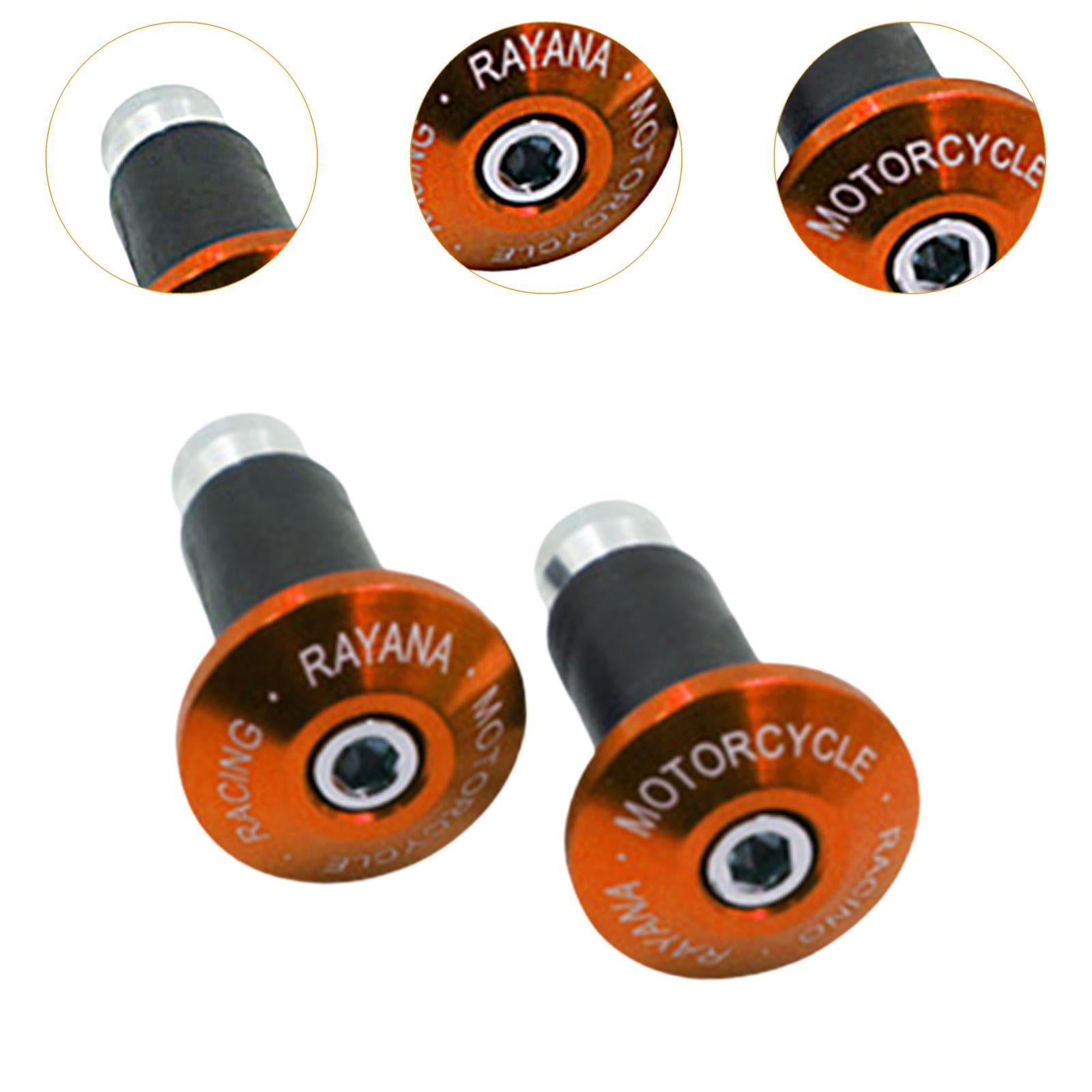 2 Pieces Motorcycle Handlebar Ends Sturdy Spare Part Motorcycle Bar End Cap orange