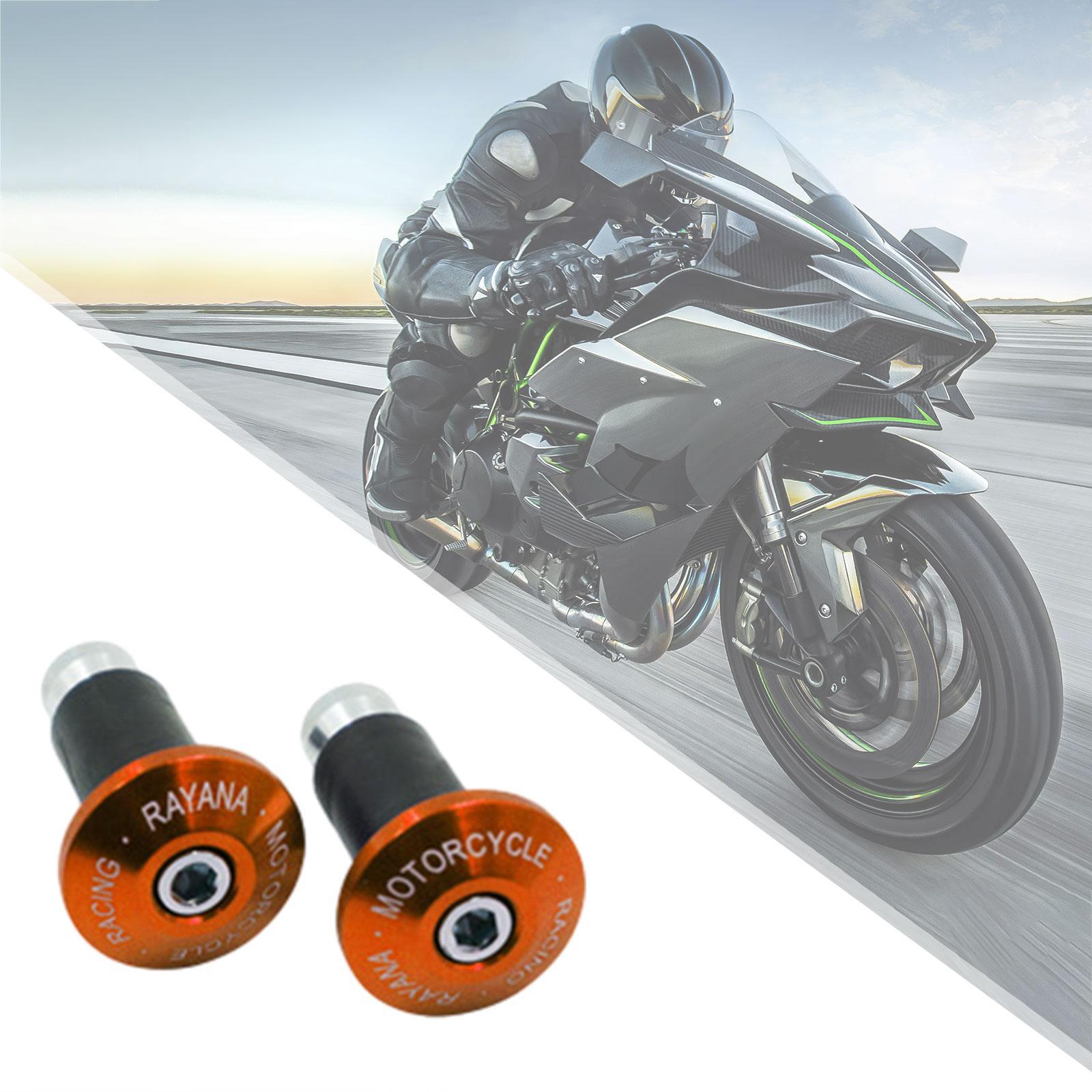 2 Pieces Motorcycle Handlebar Ends Sturdy Spare Part Motorcycle Bar End Cap orange
