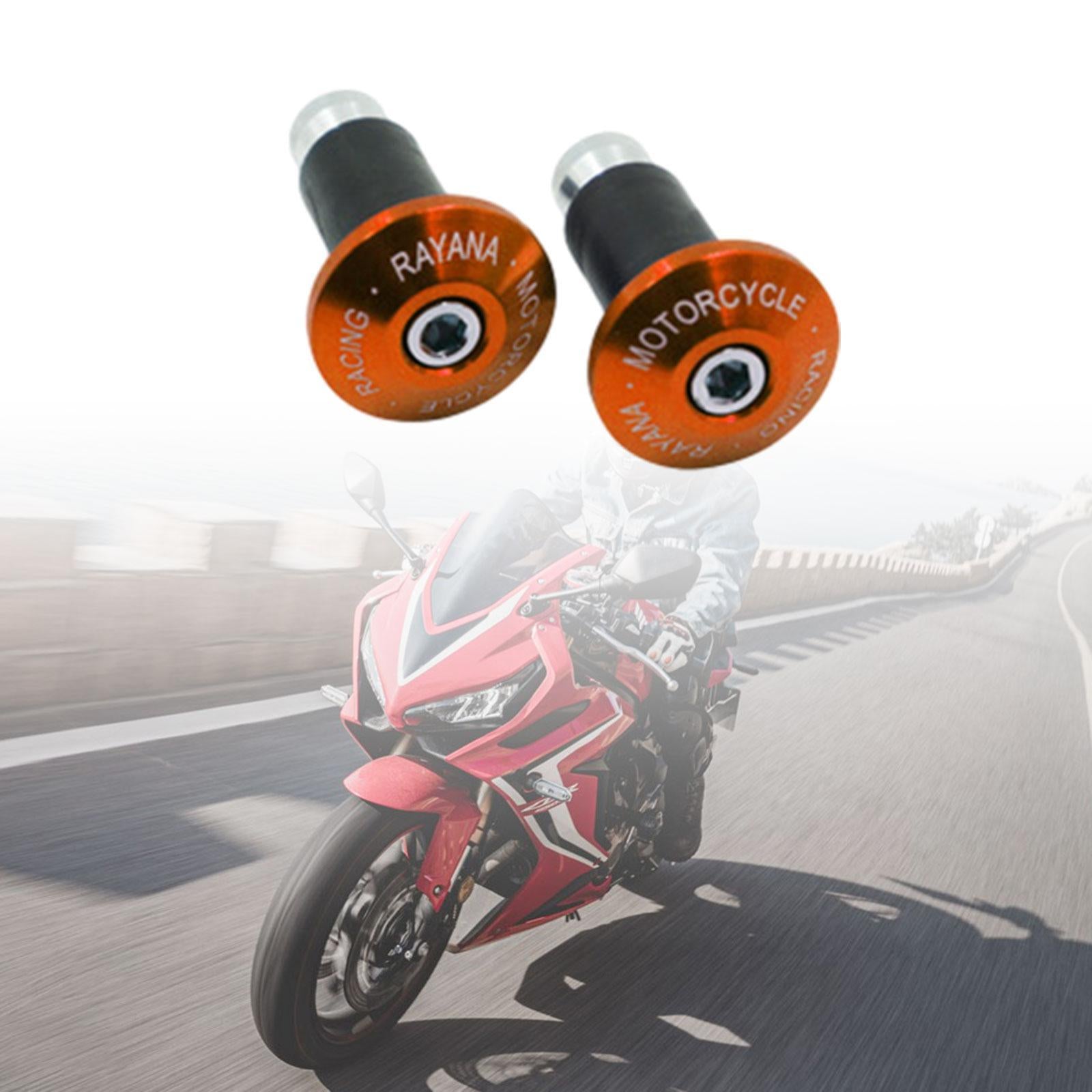 2 Pieces Motorcycle Handlebar Ends Sturdy Spare Part Motorcycle Bar End Cap orange