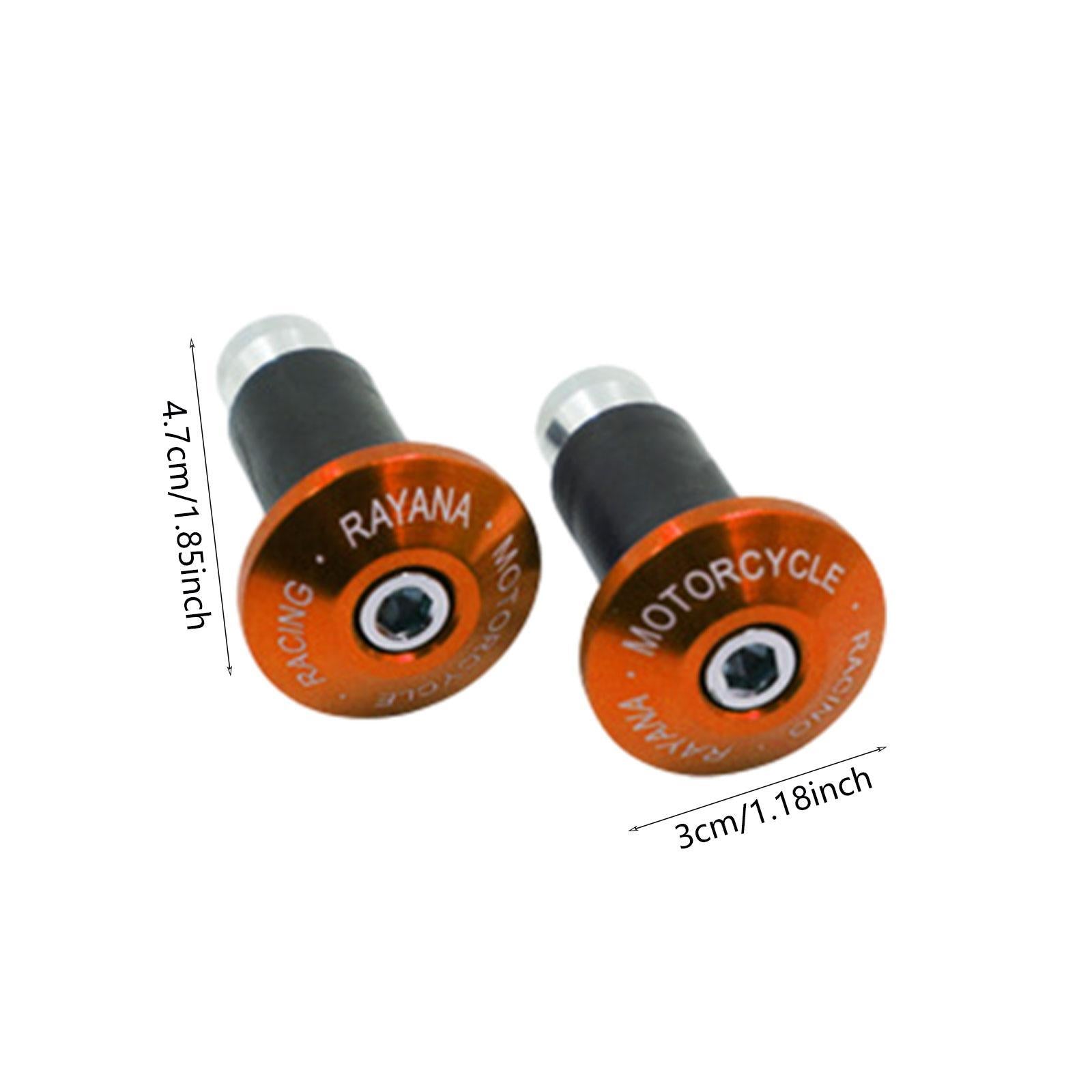 2 Pieces Motorcycle Handlebar Ends Sturdy Spare Part Motorcycle Bar End Cap orange