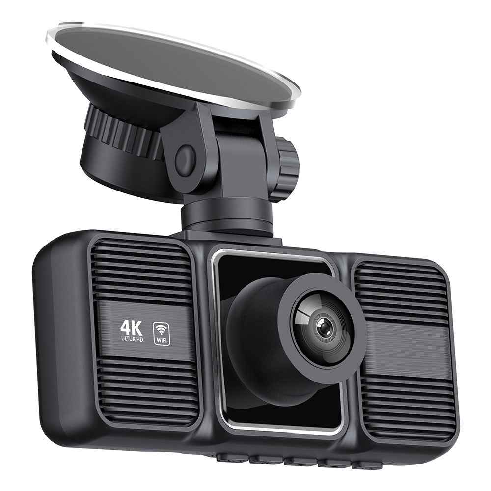 S26 4K Dash Cam 3-Lens WiFi Car Recorder with 2 inch IPS Screen / Night Vision / G-Sensor Motion / Detection Car DVR