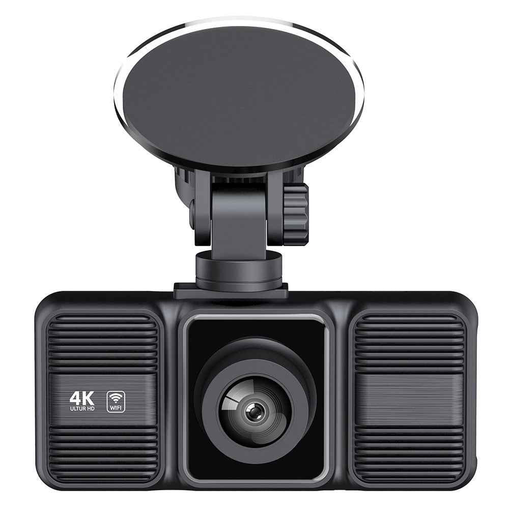 S26 4K Dash Cam 3-Lens WiFi Car Recorder with 2 inch IPS Screen / Night Vision / G-Sensor Motion / Detection Car DVR