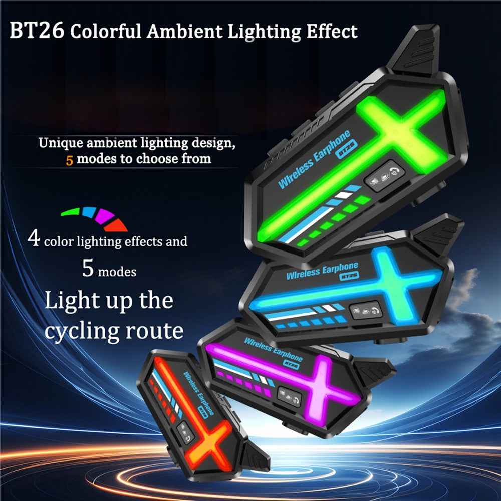 BT26 500m Intercom Motorcycle Helmet Bluetooth-Compatible Headset Waterproof Noise Cancelling Earphone