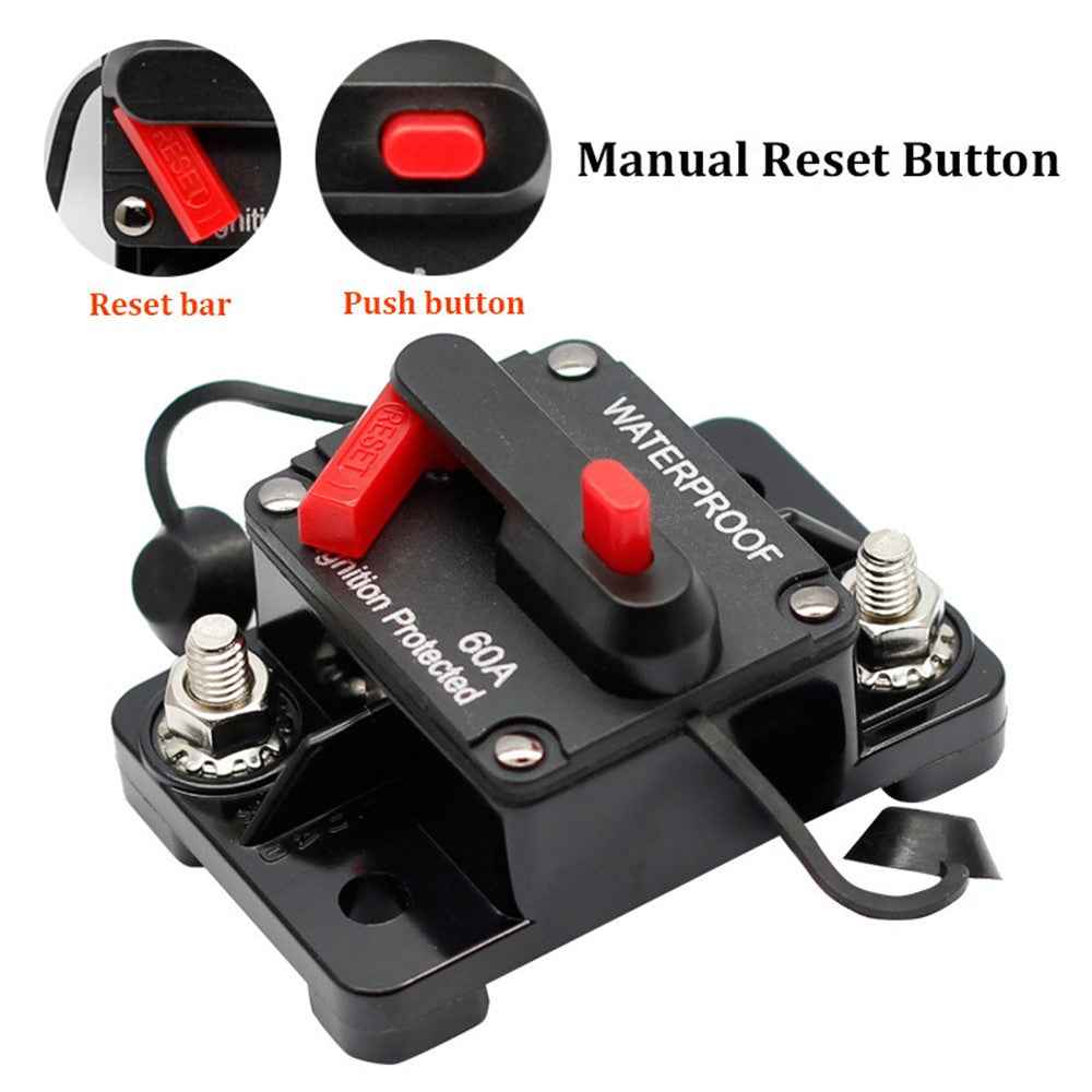 30A - 300A 12 - 48V DC IP67 Waterproof Circuit Breaker with Manual Reset Button for Car / Yacht / RV - 30A
