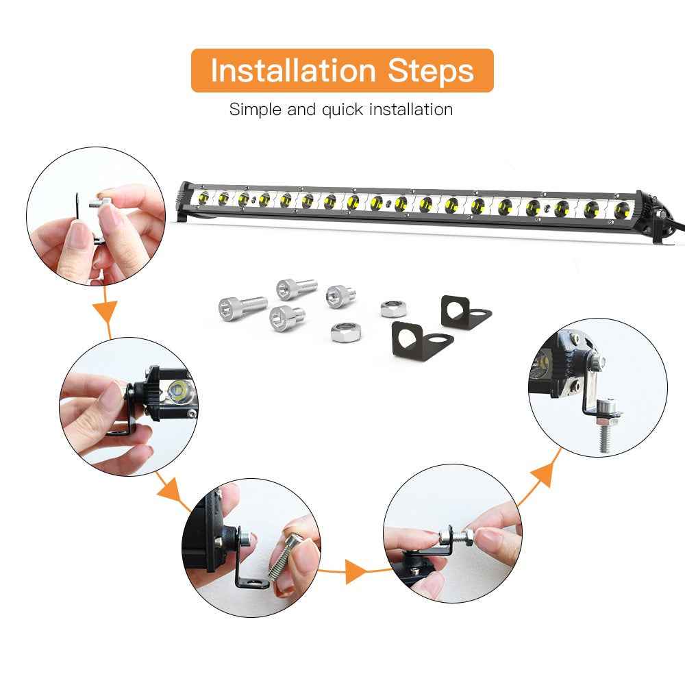 D0003 YSJ 20 inch 54W Ultra-slim Car Truck Tractor LED Work Light Spot Light Waterproof Shockproof Lamp Bar