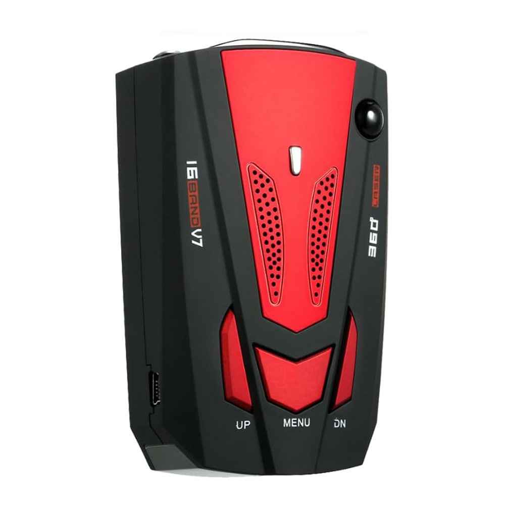 V7 Car Speed Radar Detector Electronic GPS Speed Alert System for Vehicle , Russian Language - Red