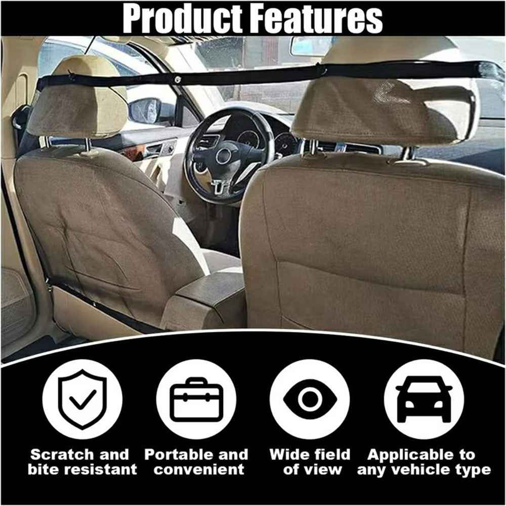 Car Pet Barrier Safety Net with Hooks Oxford Cloth Dog Backseat Divider Mesh Fence for Vehicle