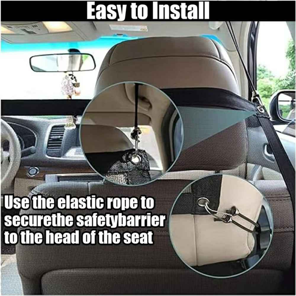 Car Pet Barrier Safety Net with Hooks Oxford Cloth Dog Backseat Divider Mesh Fence for Vehicle