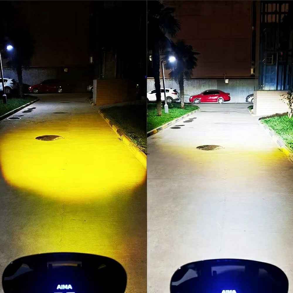 TR3 3 Lens Dual Color High Low Beam Fog Lamp IP65 Waterproof 12V / 24V Car Driving Headlight