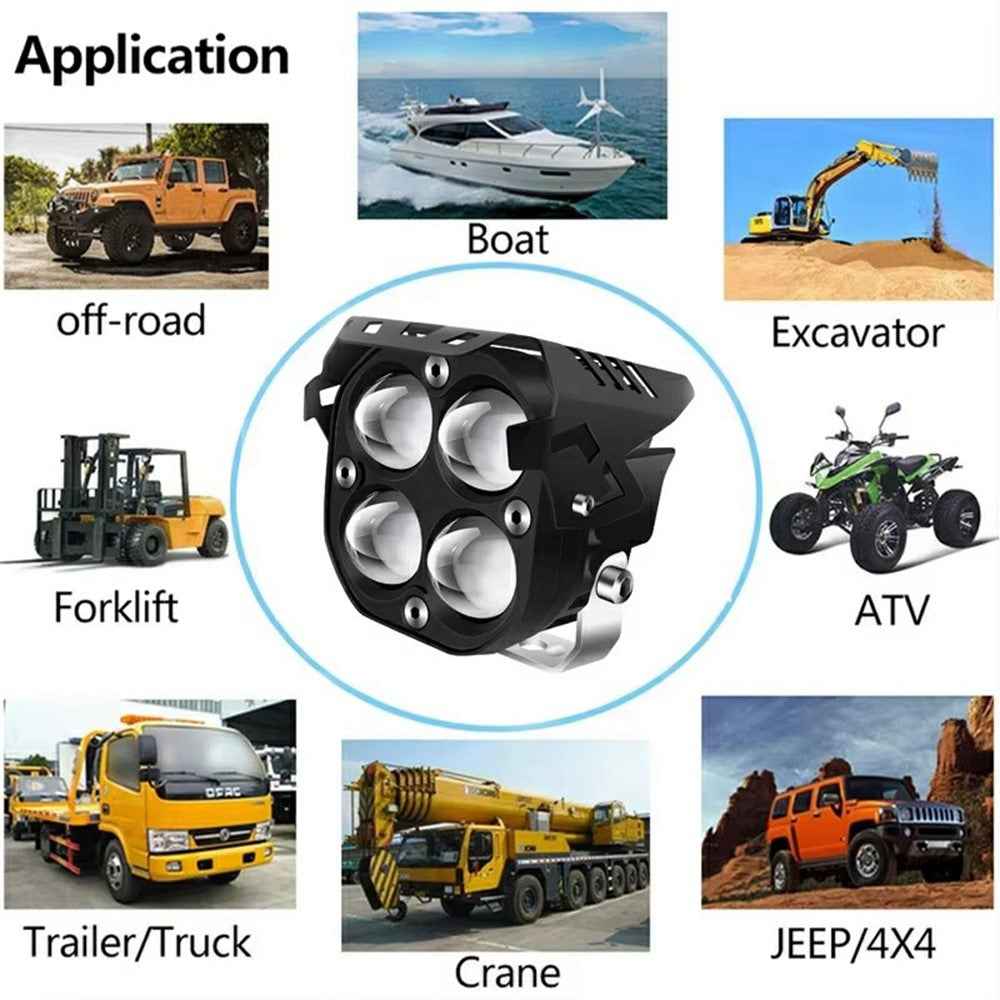 MOFOX D2-1 40W 3 Inch LED Work Light 4 Lens Waterproof Off Road Vehicle Front Bumper Light - Blue Light
