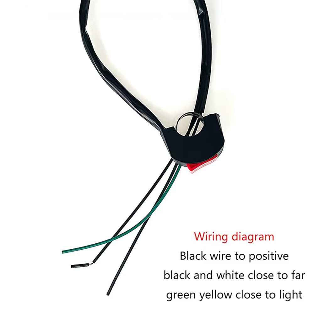 Universal Motorcycle Handlebar LED Light Switch 3 Wires Headlight On / Off Control Button